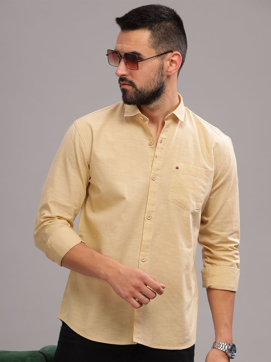 BS BLUE SQUAD Men India Slim Fit Spread Collar Solid Casual Shirt-picture-13