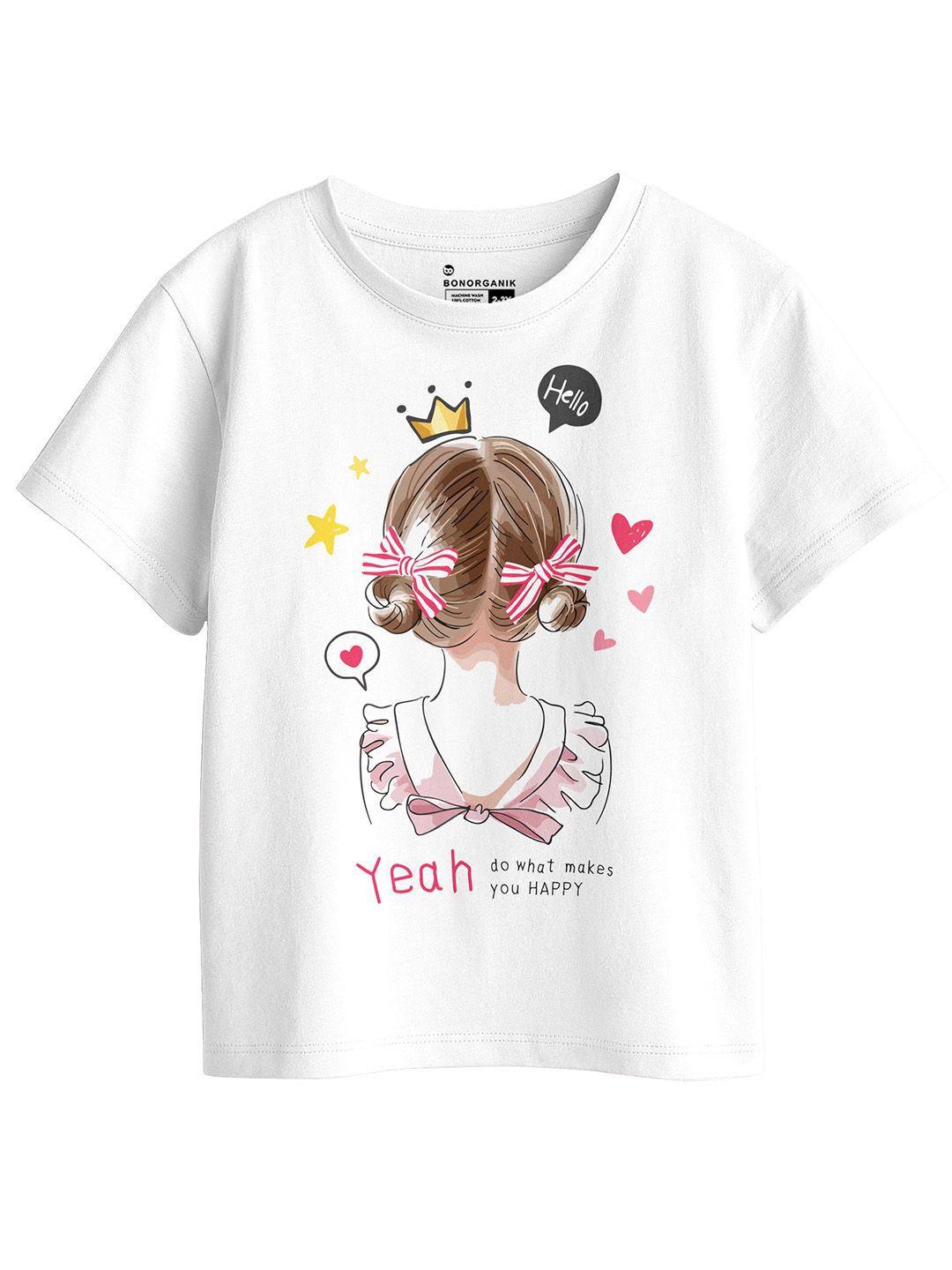 BonOrganik Girls Printed Pure Cotton T-shirt-picture-13