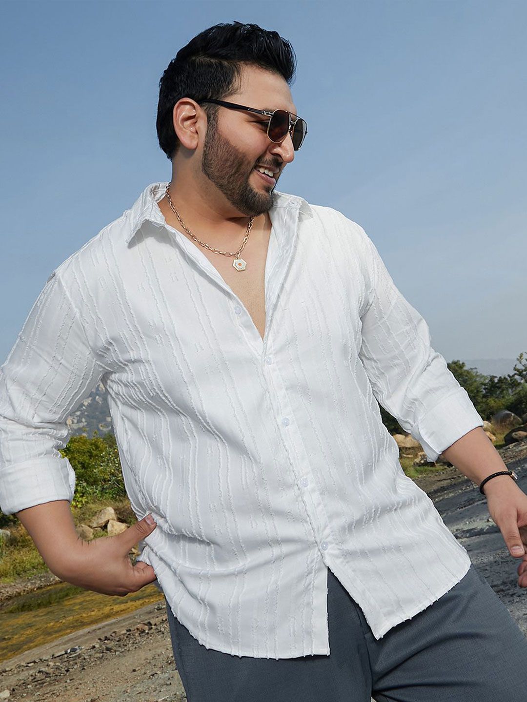 Instafab Plus Men Comfort Opaque Casual Shirt-picture-29