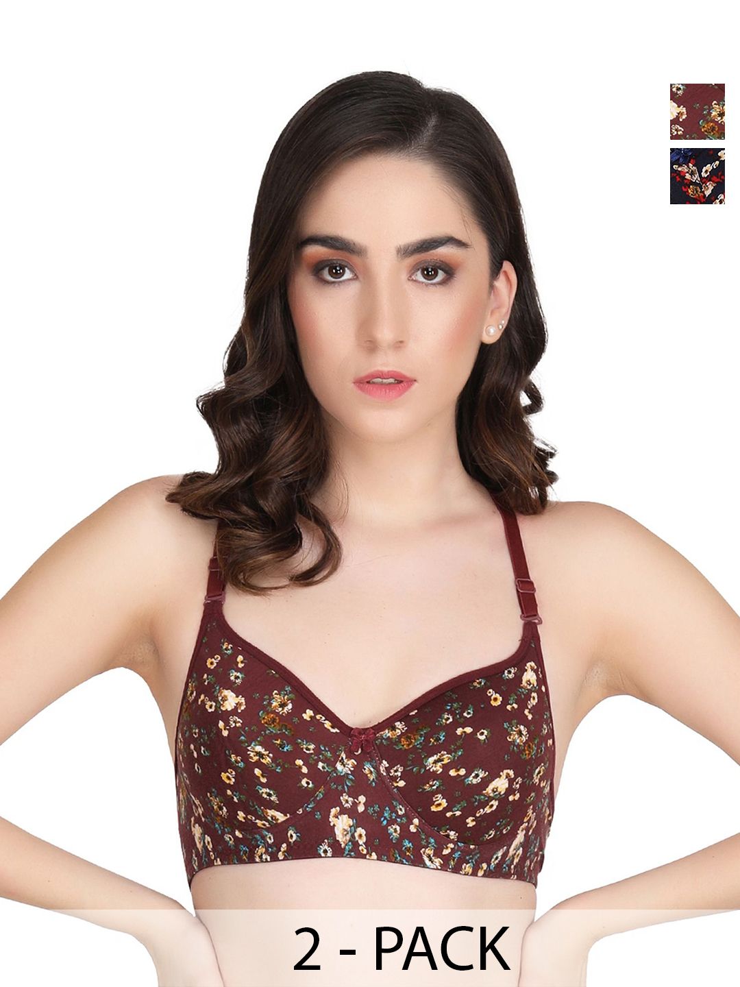 Liigne Floral Full Coverage Lightly Padded Bra pack of 2
