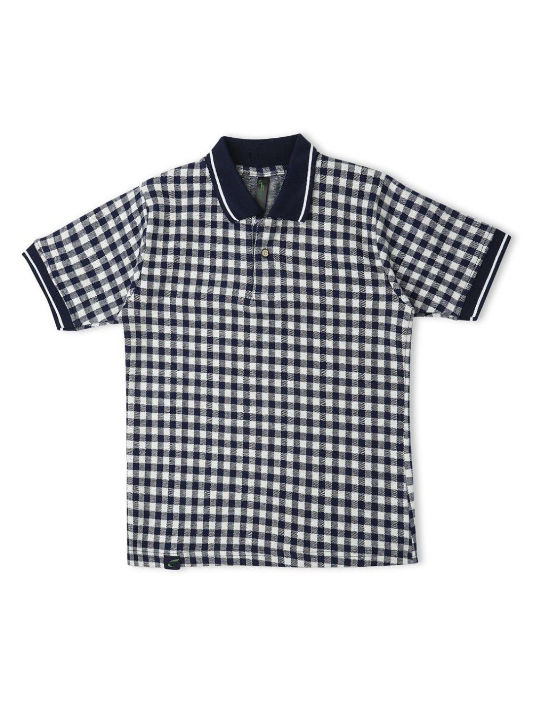 earth conscious Boys Checked Polo Collar Pure Cotton Pockets T-shirt-picture-41