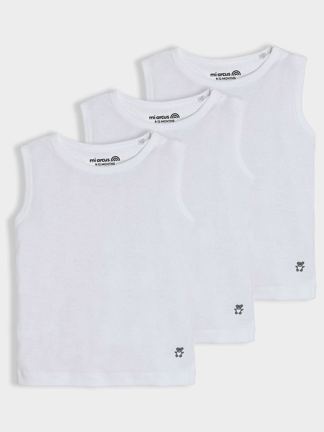 MiArcus Infants Pack Of 3 Cotton Innerwear Vests-picture-14