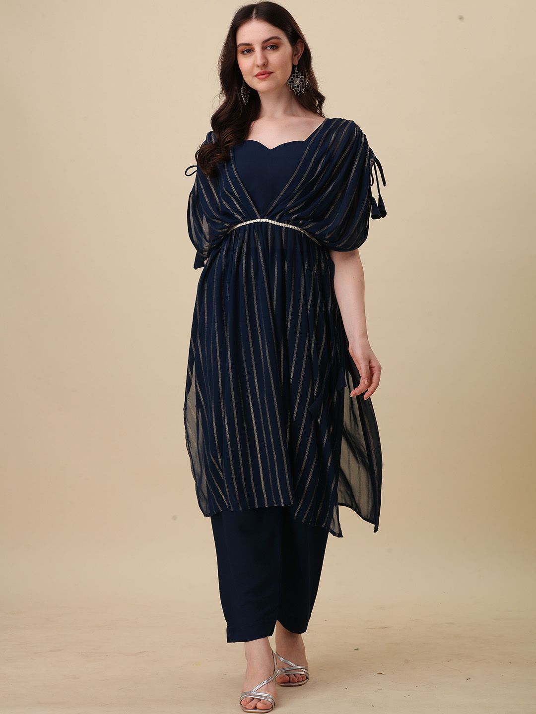 Sashay Boutique Women Striped Regular Kurta with Trousers