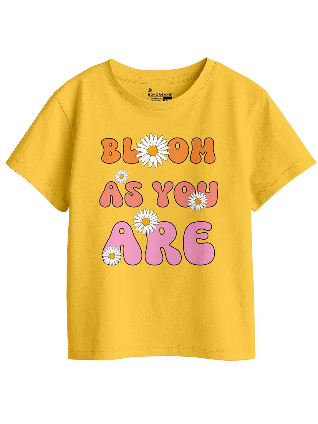 BonOrganik Girls Typography Printed Pure Cotton T-shirt-picture-22