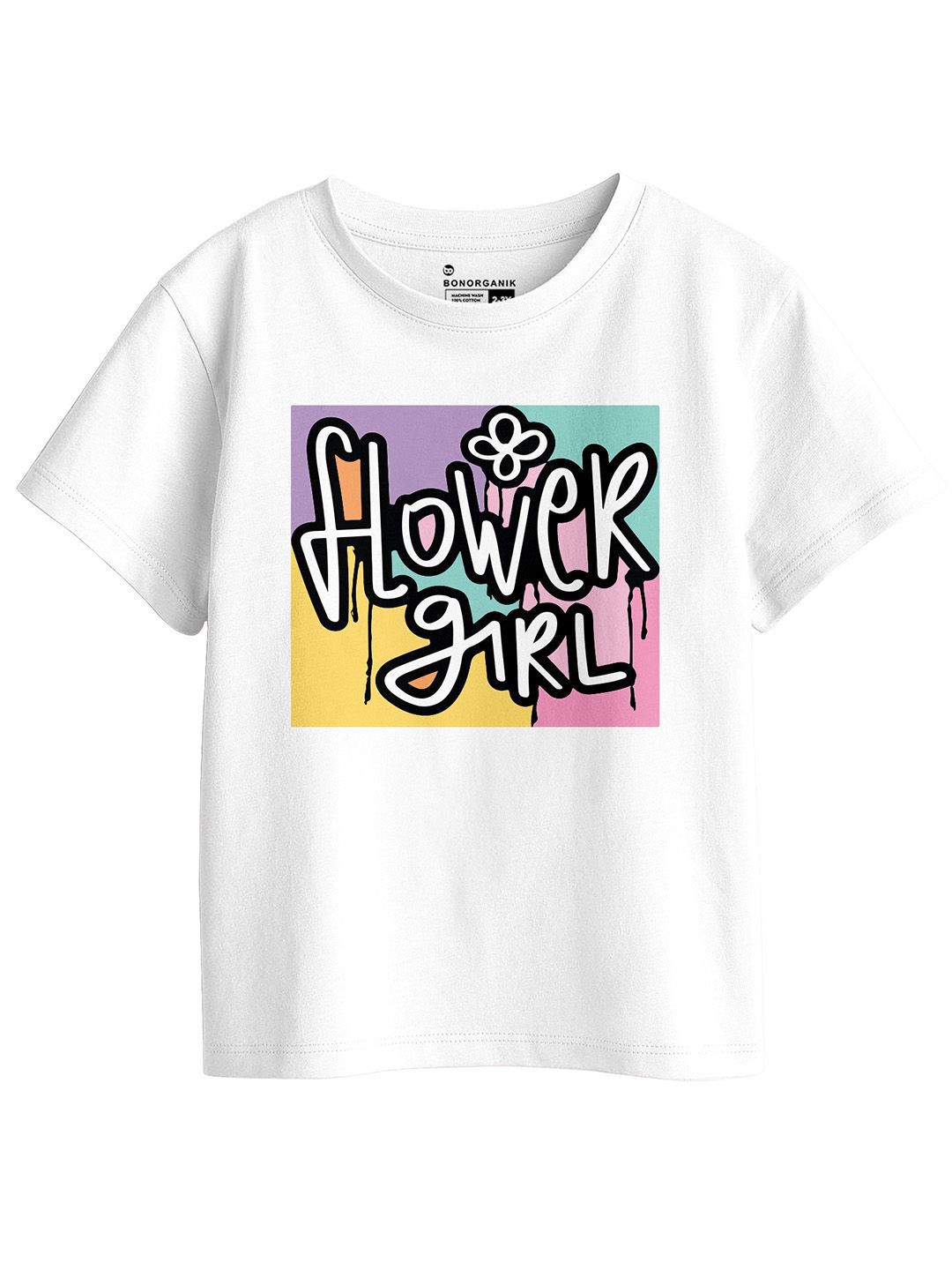 BonOrganik Girls Typography Printed Pure Cotton T-shirt-picture-24