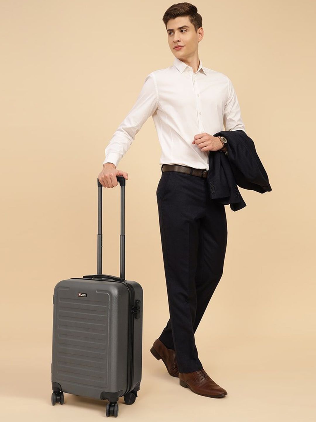 SWISS MILITARY Textured Hard Sided Cabin Trolley Suitcase-picture-37