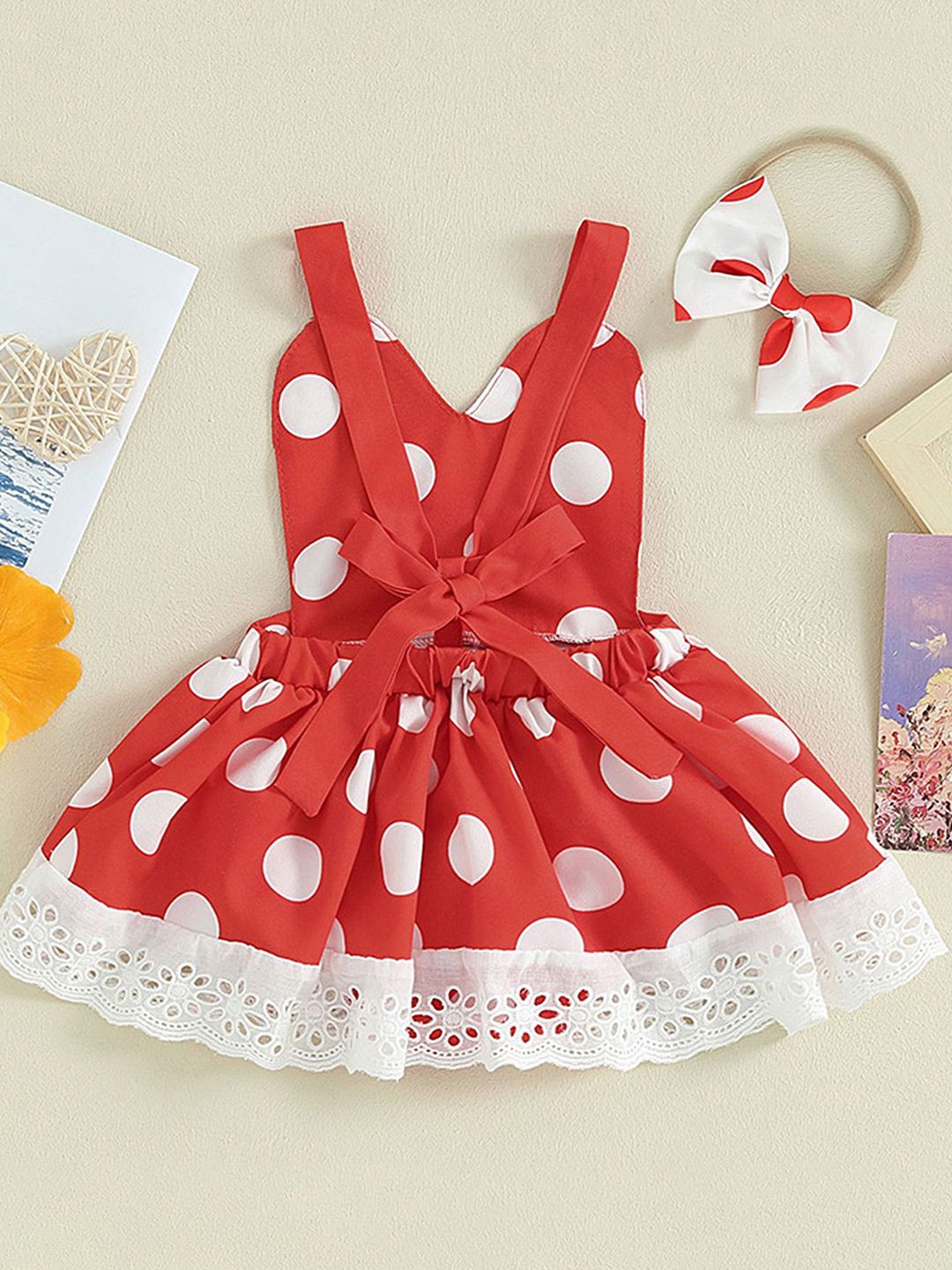 LULU & SKY Girls Polka Dot Printed Fit & Flare Dress-picture-31