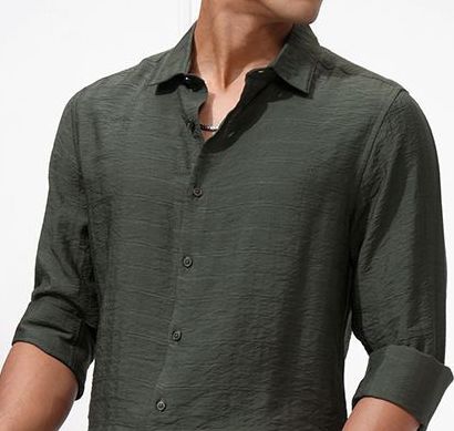 Buy HIGHLANDER Men Crushed Textured Solid Occasion Shirt - Shirts for ...