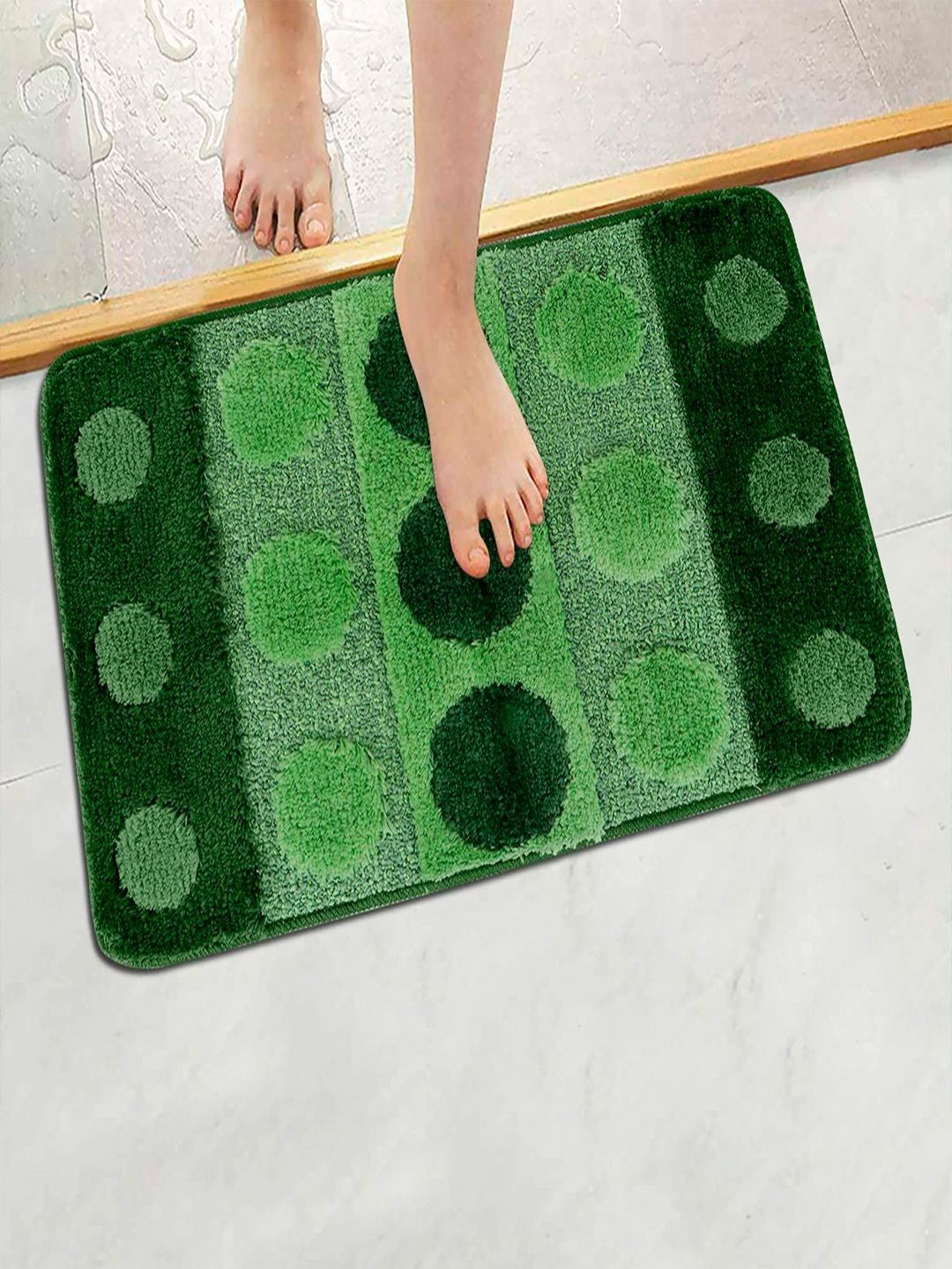 HOKIPO Green Microfiber Bath Mats For Home 40x60cm AR-3487-picture-38