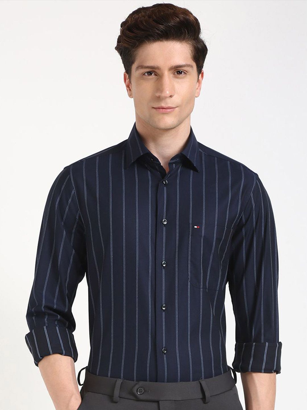 Tommy Hilfiger Men Relaxed Opaque Striped Casual Shirt-picture-22
