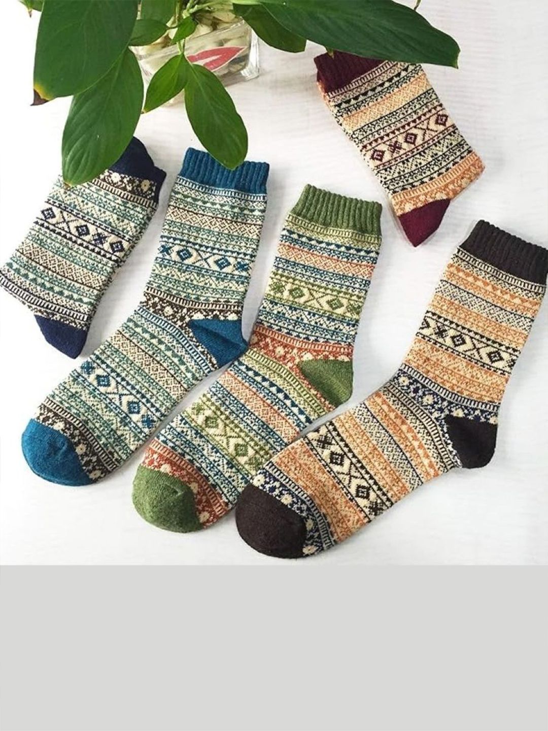 EL REGALO Women Pack Of 5 Calf Length Socks-picture-49