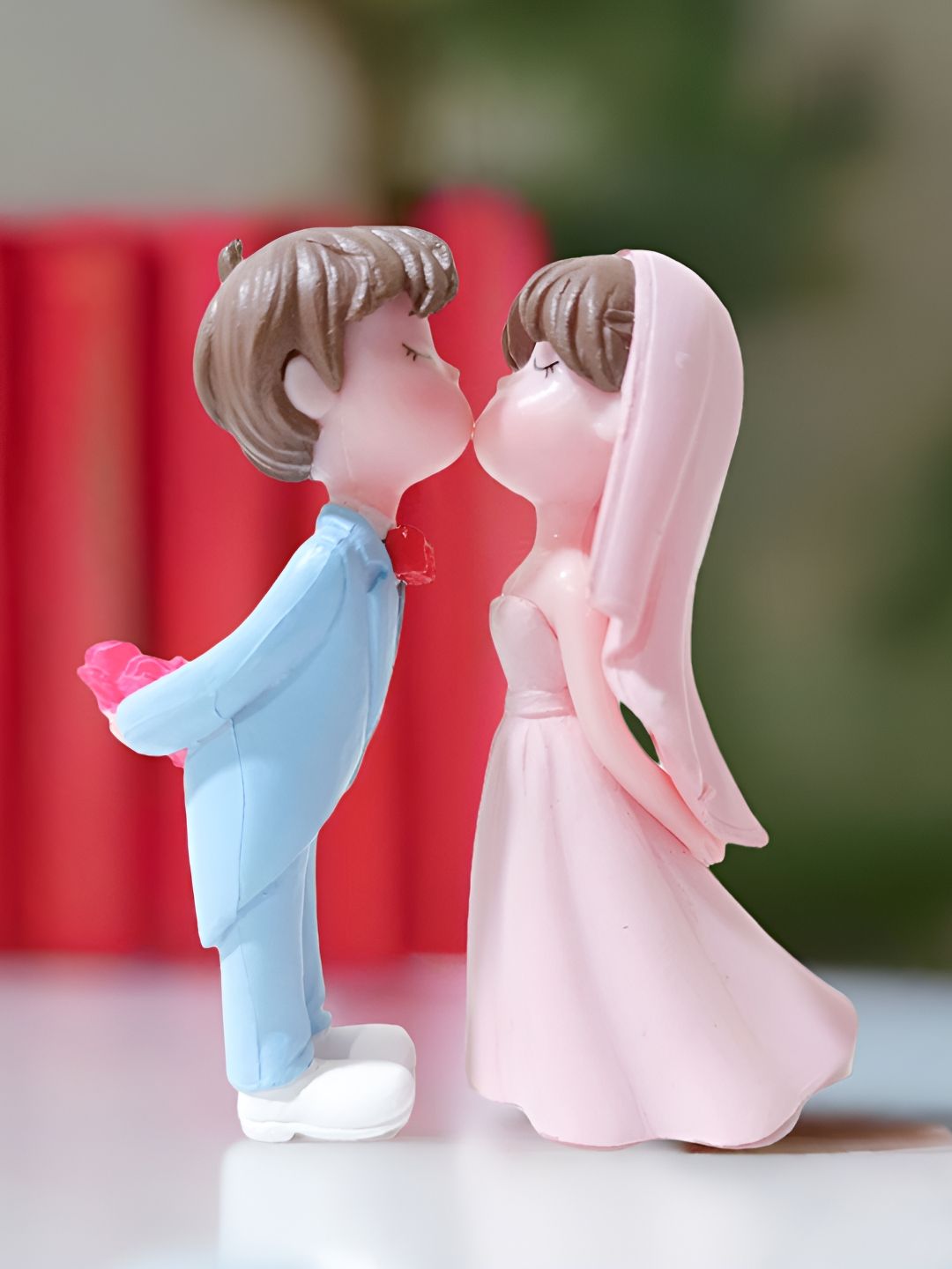 Special You 3Pcs Blue & Pink Ceramic Wedding Couple Showpieces-picture-13