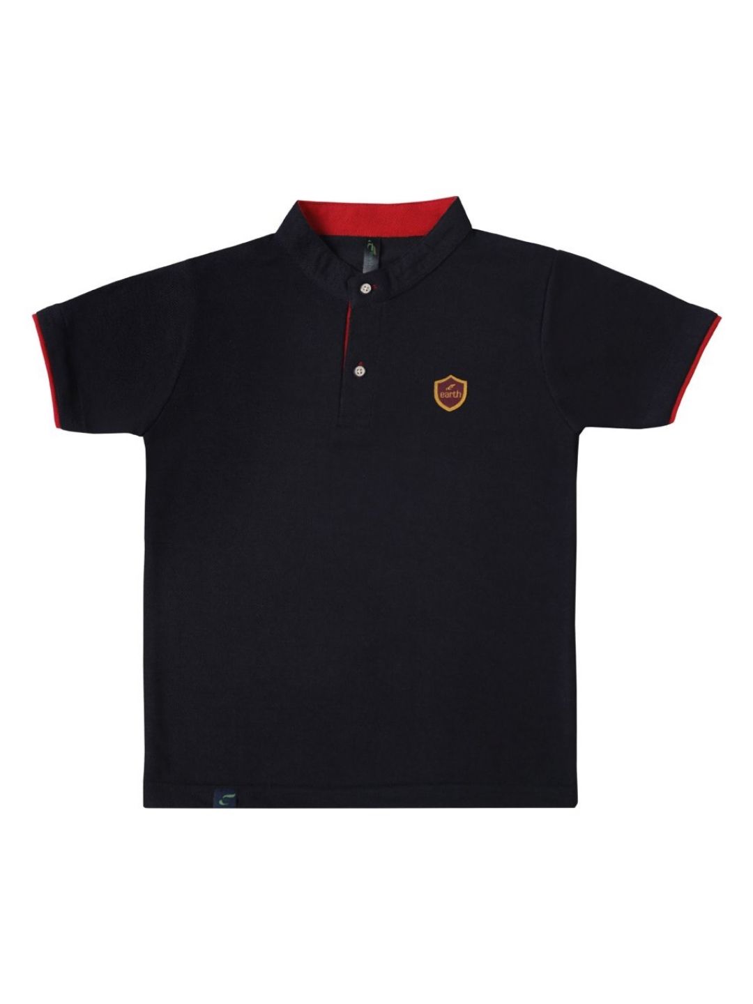 earth conscious Boys Mandarin Collar Pure Cotton Applique T-shirt-picture-31