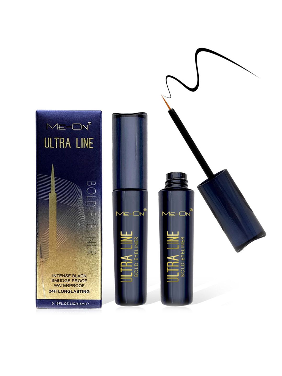 ME-ON Ultra Line Intense Black Smudge Proof Waterproof Bold Eyeliner - 5.5 ml - Black-image-25