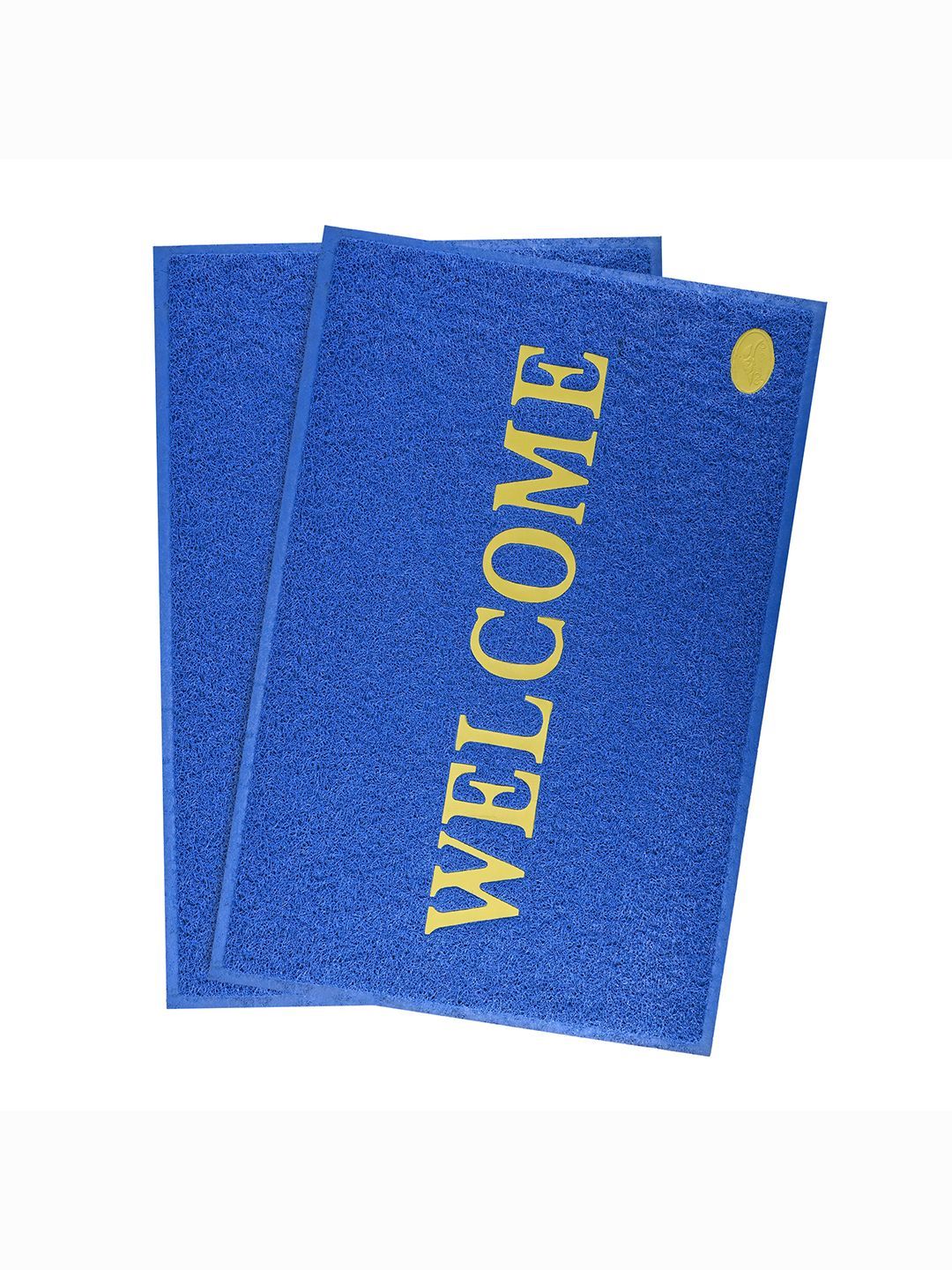 Kuber Industries Set Of 2 Blue & Yellow Anti-Skid Doormats-image-12