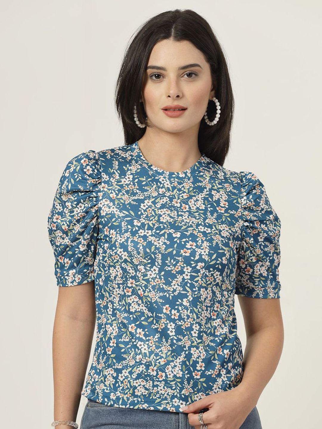 Style Quotient Floral Print Puff Sleeve Top-picture-32
