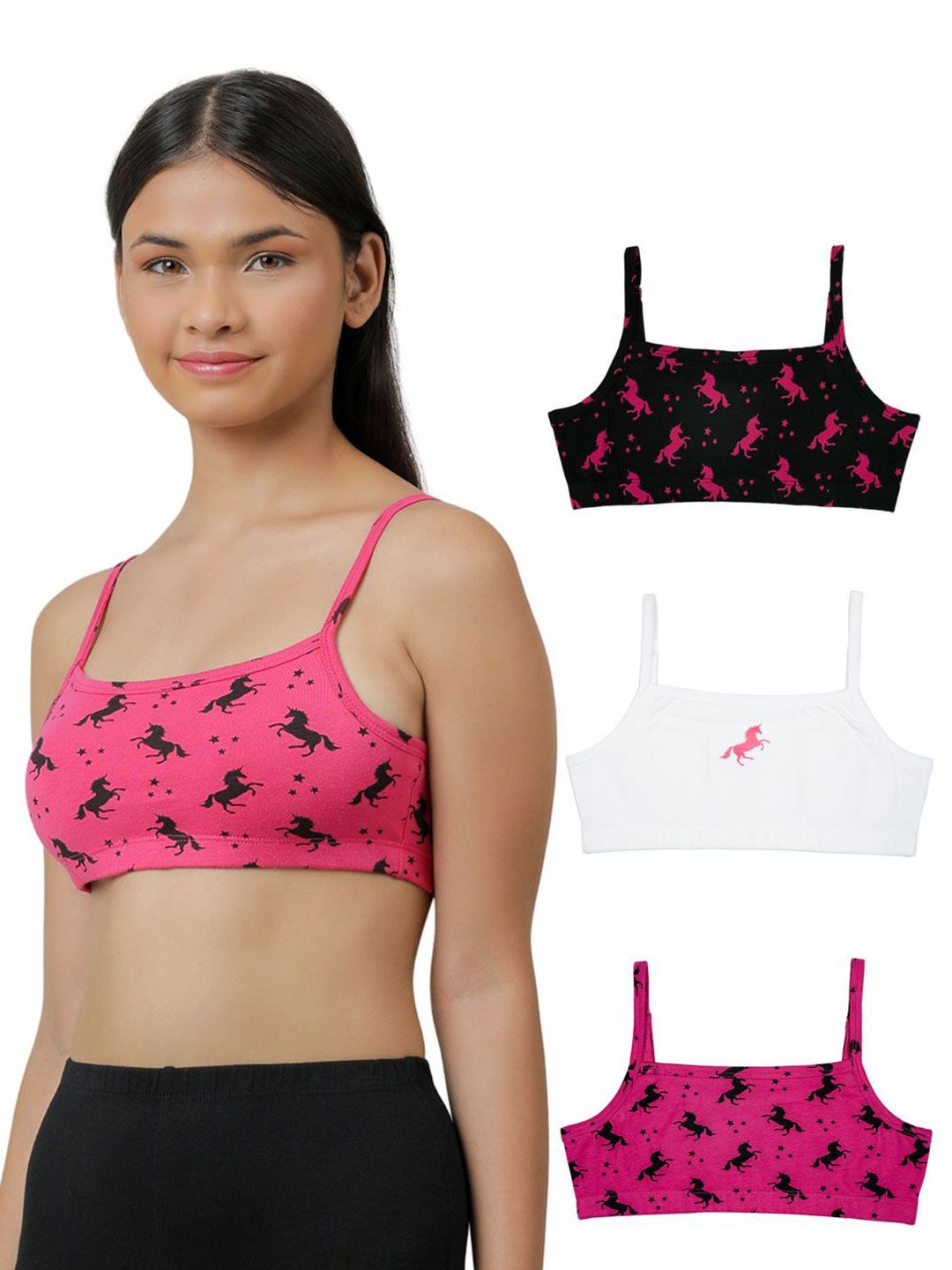 Charm n Cherish Girls Pack of 3 Full Coverage Non-Wired and Non Padded Beginners Bra-picture-31