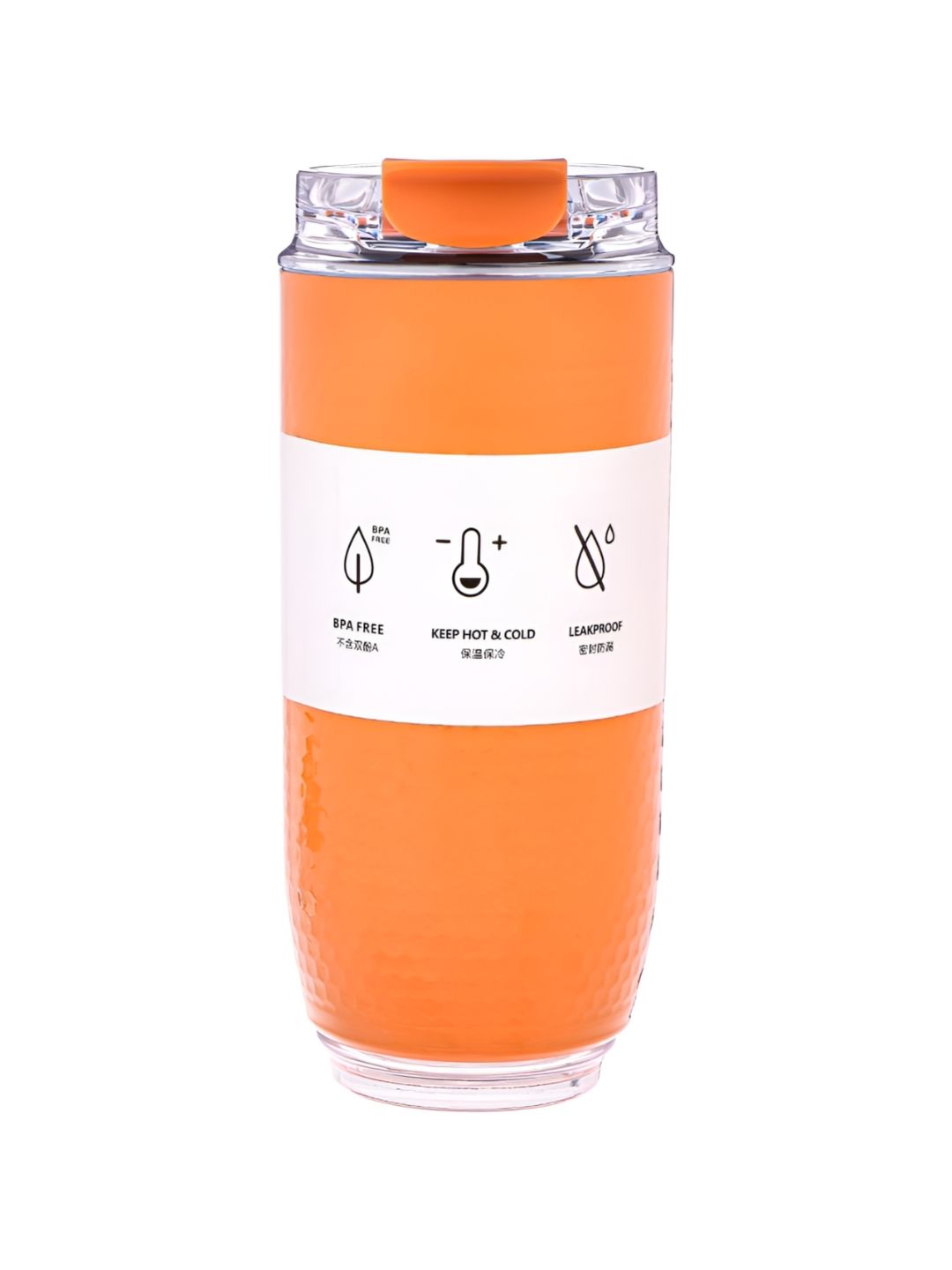 We3 Orange & White Printed Stainless Steel Matte Cups Set of Cups and Mugs-image-19