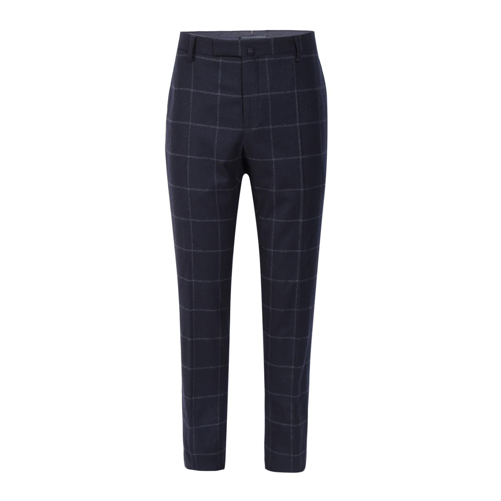 HACKETT LONDON Men Mid-Rise Checked Trousers-picture-23