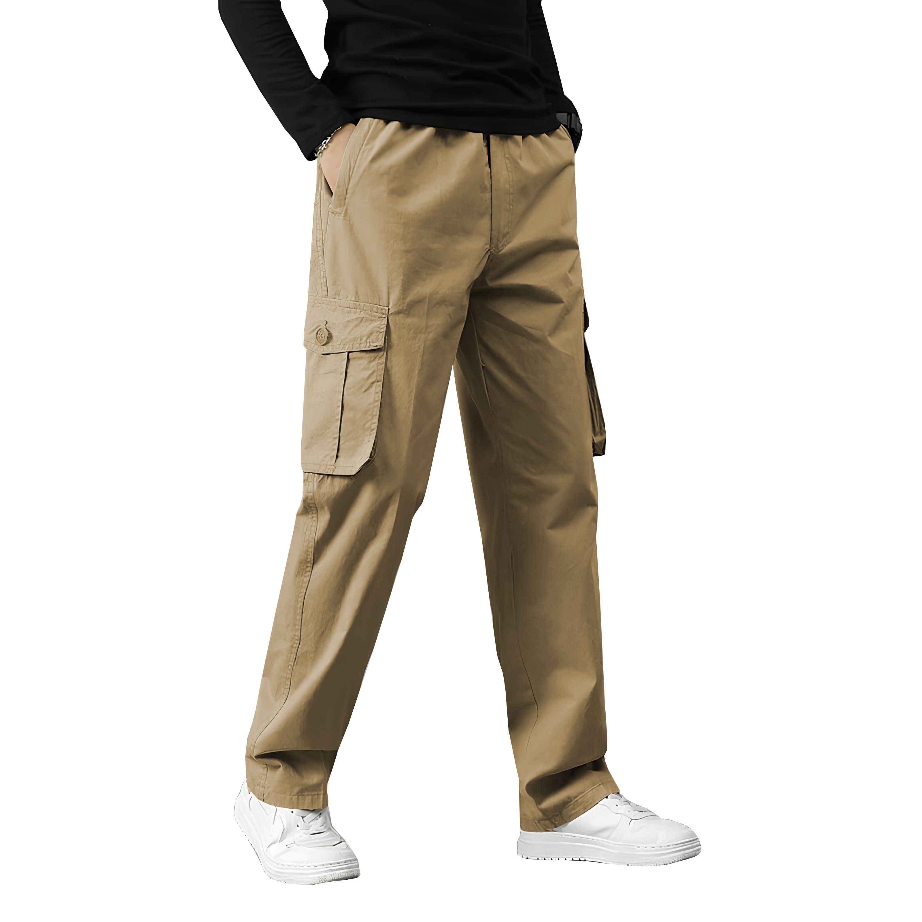 BAESD Men Cotton Relaxed High-Rise Cargos Trousers-picture-22