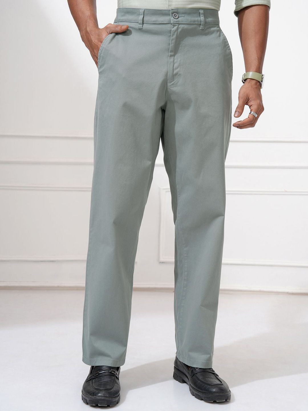 LOCOMOTIVE Men Cotton Regular Fit Regular Trousers-picture-11