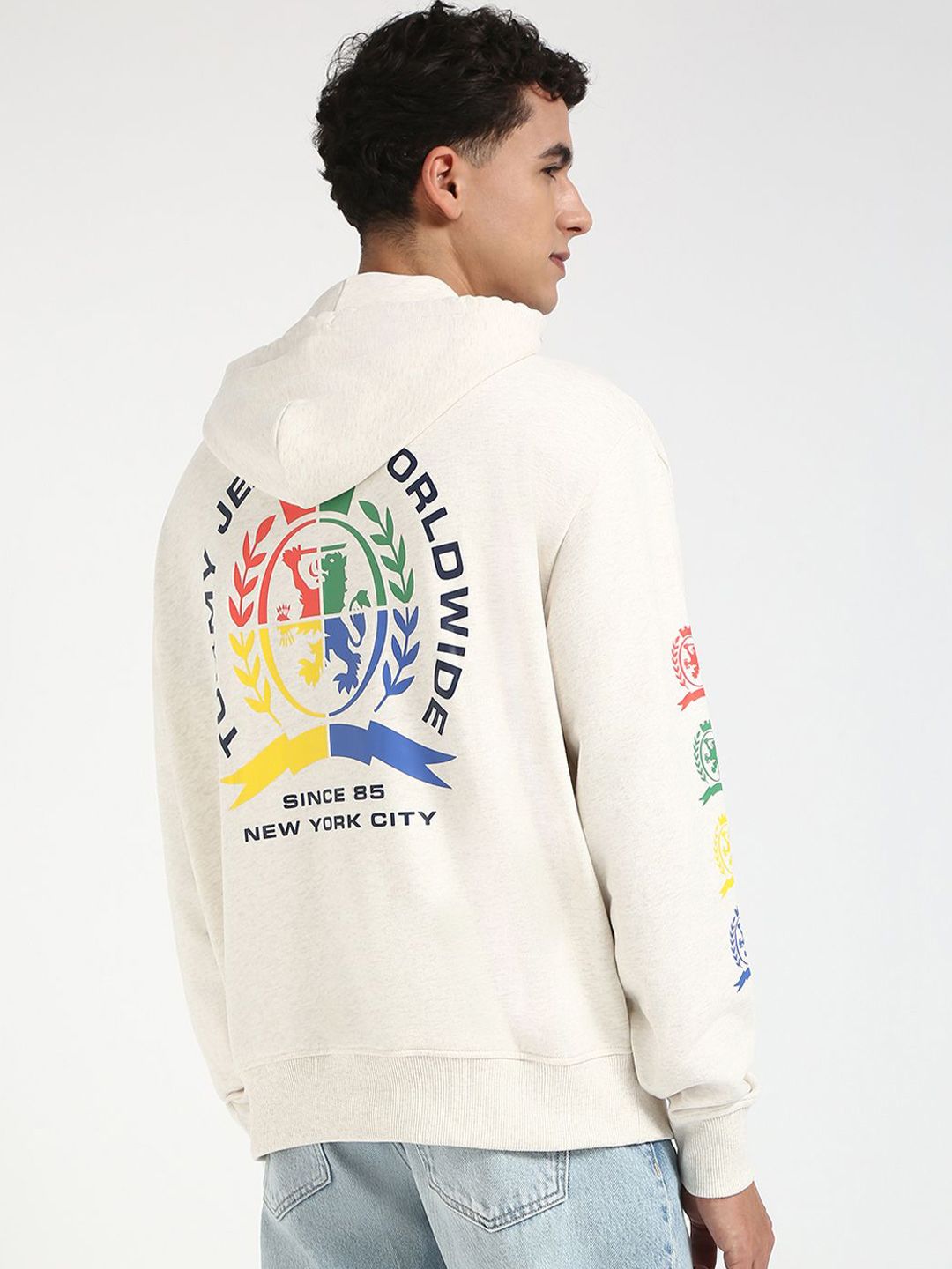 Tommy Hilfiger Men Printed Hooded Pullover Cotton Sweatshirt-picture-35