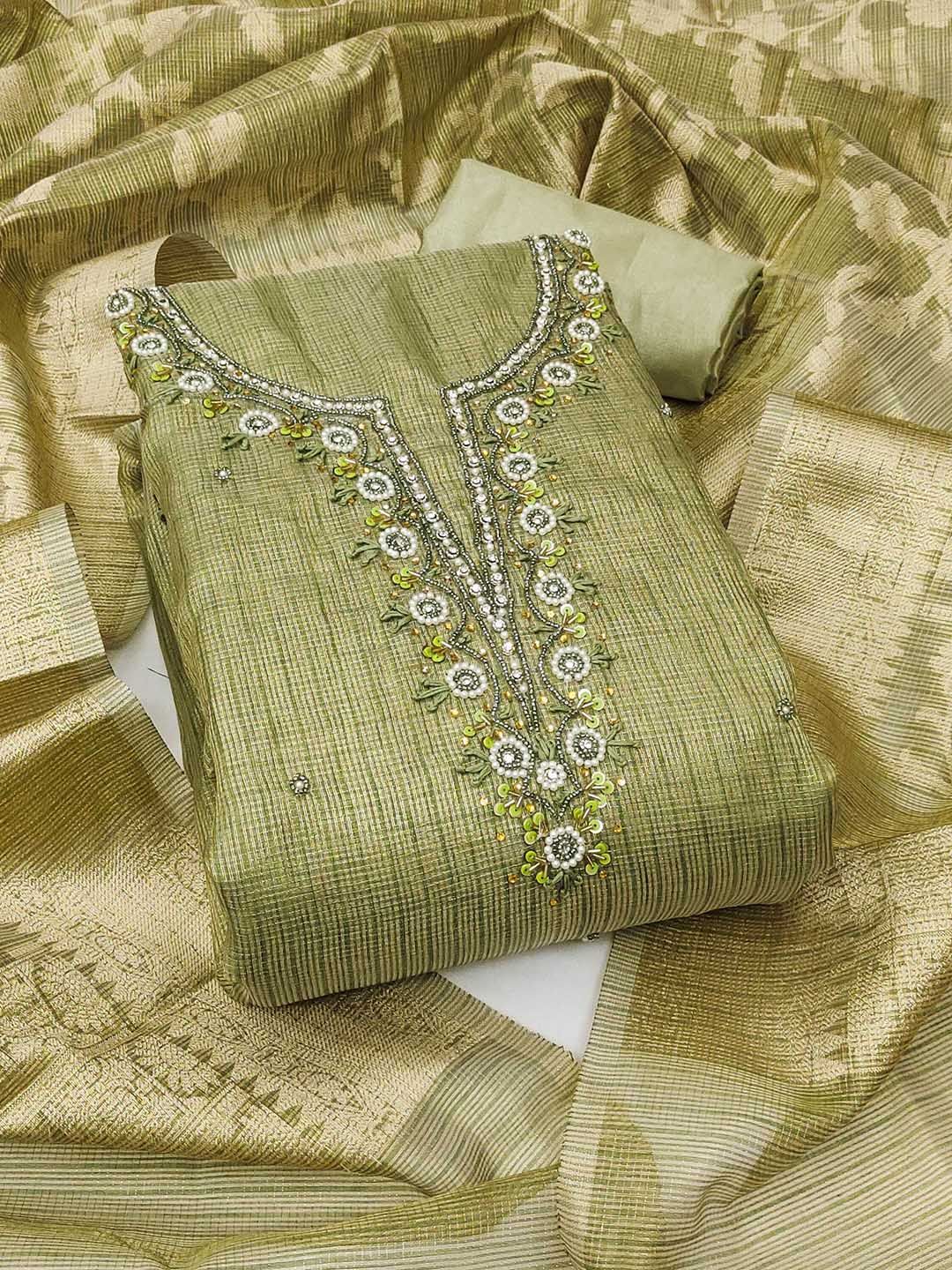 Maroosh Embroidered Viscose Rayon Unstitched Dress Material-image-23