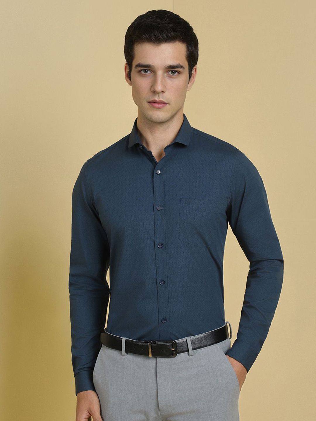 Allen Solly Men Slim Fit Spread Collar Geometric Printed Cotton Formal Shirt-picture-29