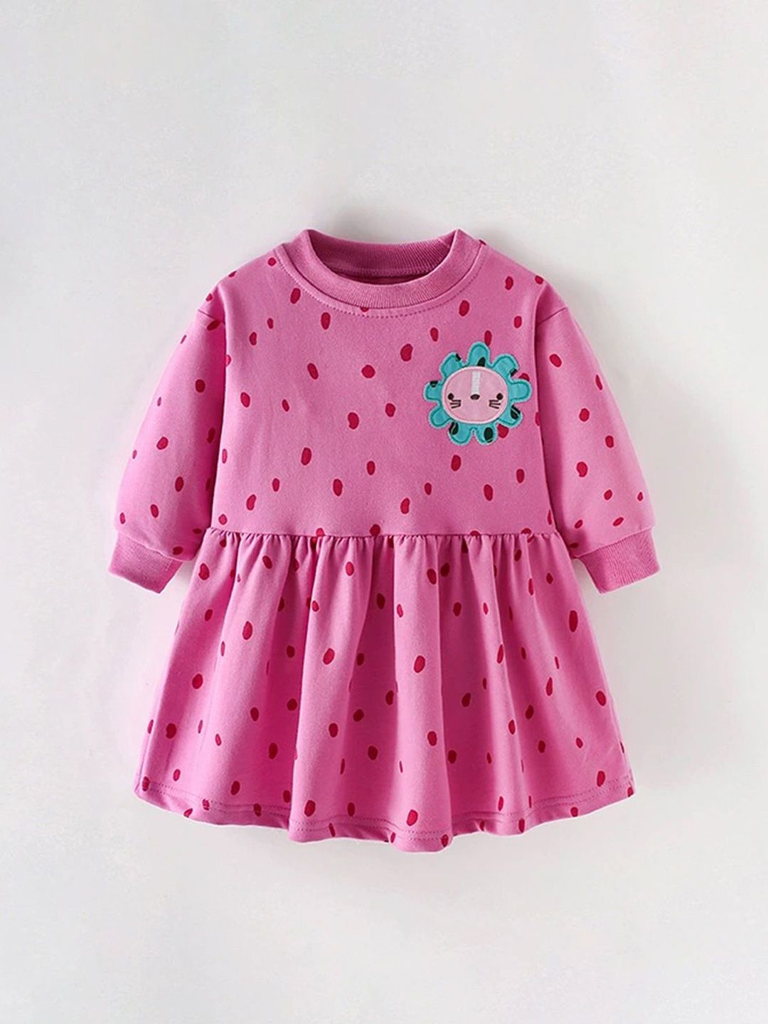 LULU & SKY Girls Polka Dots Printed Fit and Flare Dress-image-46