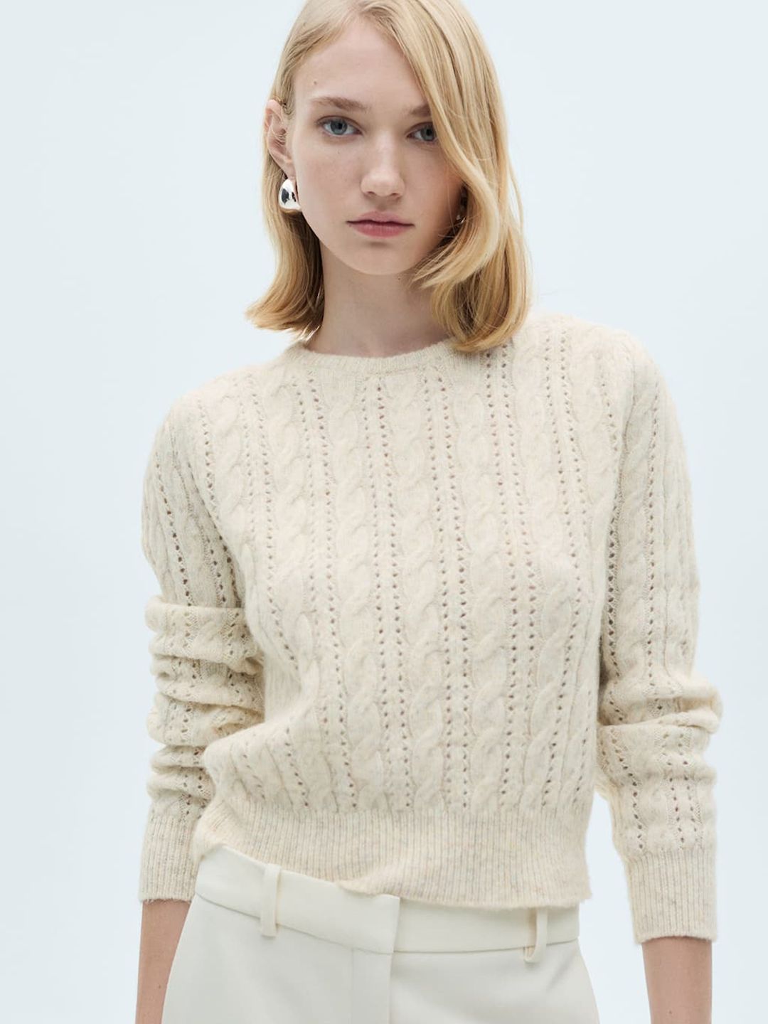 MANGO Women Cable Knit Pullover-picture-40