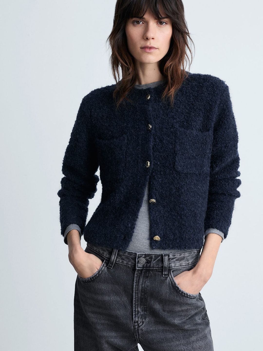 MANGO Boucle Pocket Detail Tailored Jacket-picture-24