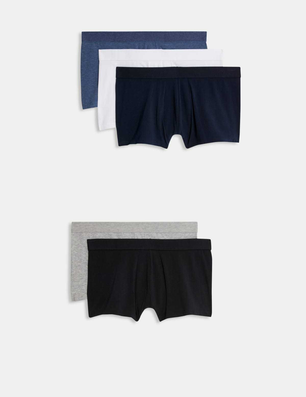 Marks & Spencer Men Pack Of 5 Mid Rise Trunk T144107SMULTI-MULTI-picture-42