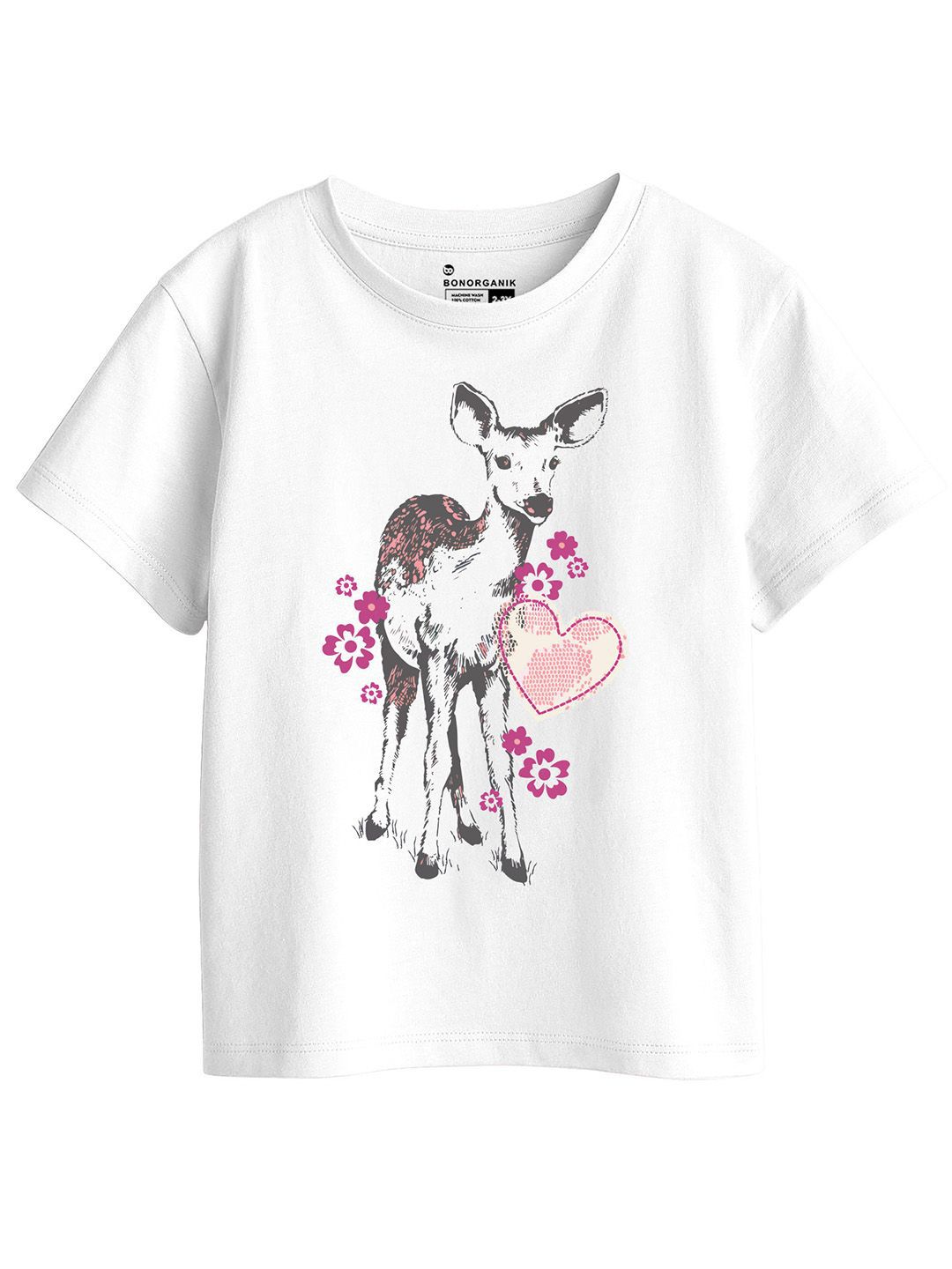 BonOrganik Girls Printed Pure Cotton T-shirt-picture-12