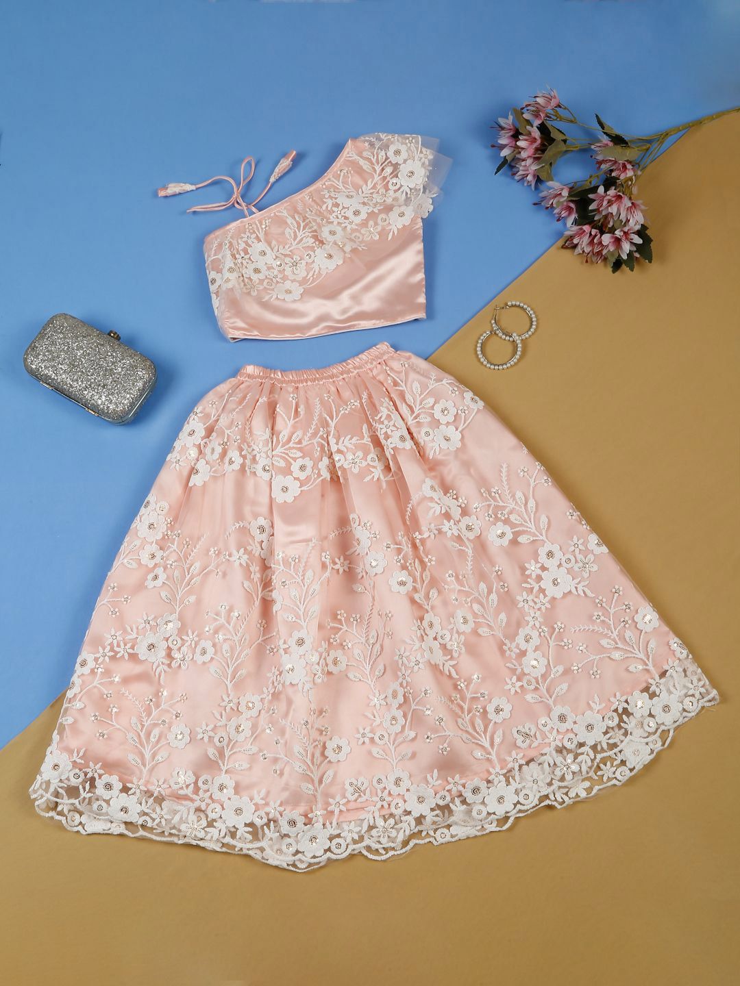 SAKA DESIGNS Girls Embroidered Sequinned Ready to Wear Lehenga &-picture-50