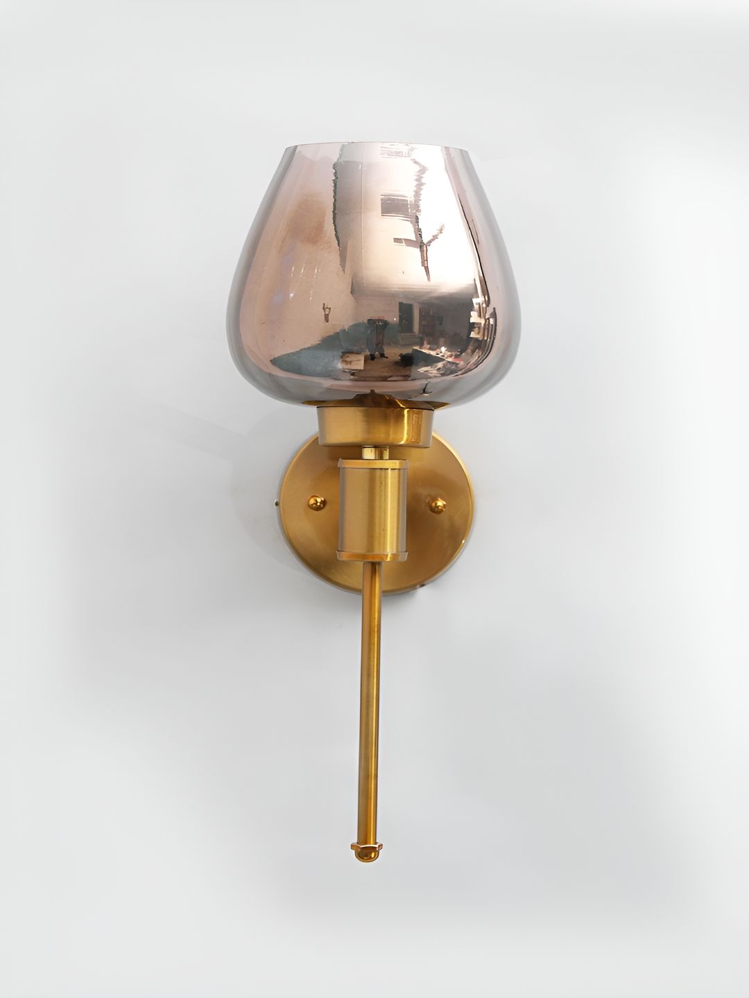 SHREE KALA HOME DECOR Brown Metal Traditional Abstract Shaped Shaped Wall Lamp-picture-33