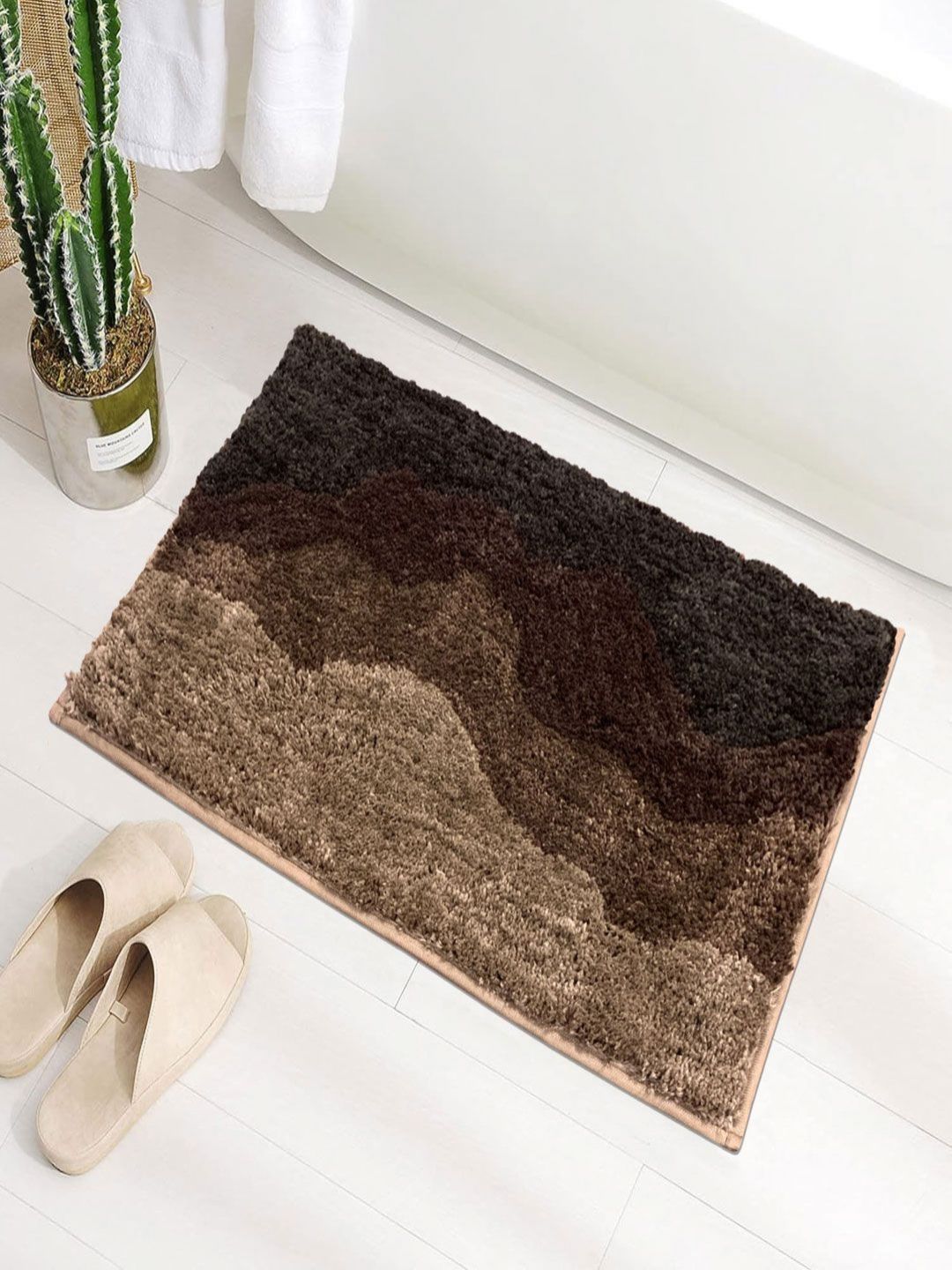 LUXEHOME INTERNATIONAL Coffee Brown Super Soft Microfibre Bath Rug-picture-14