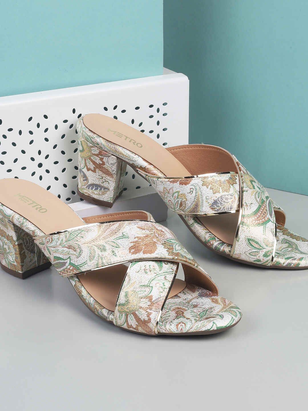 Metro Women Printed Block Sandals-picture-15