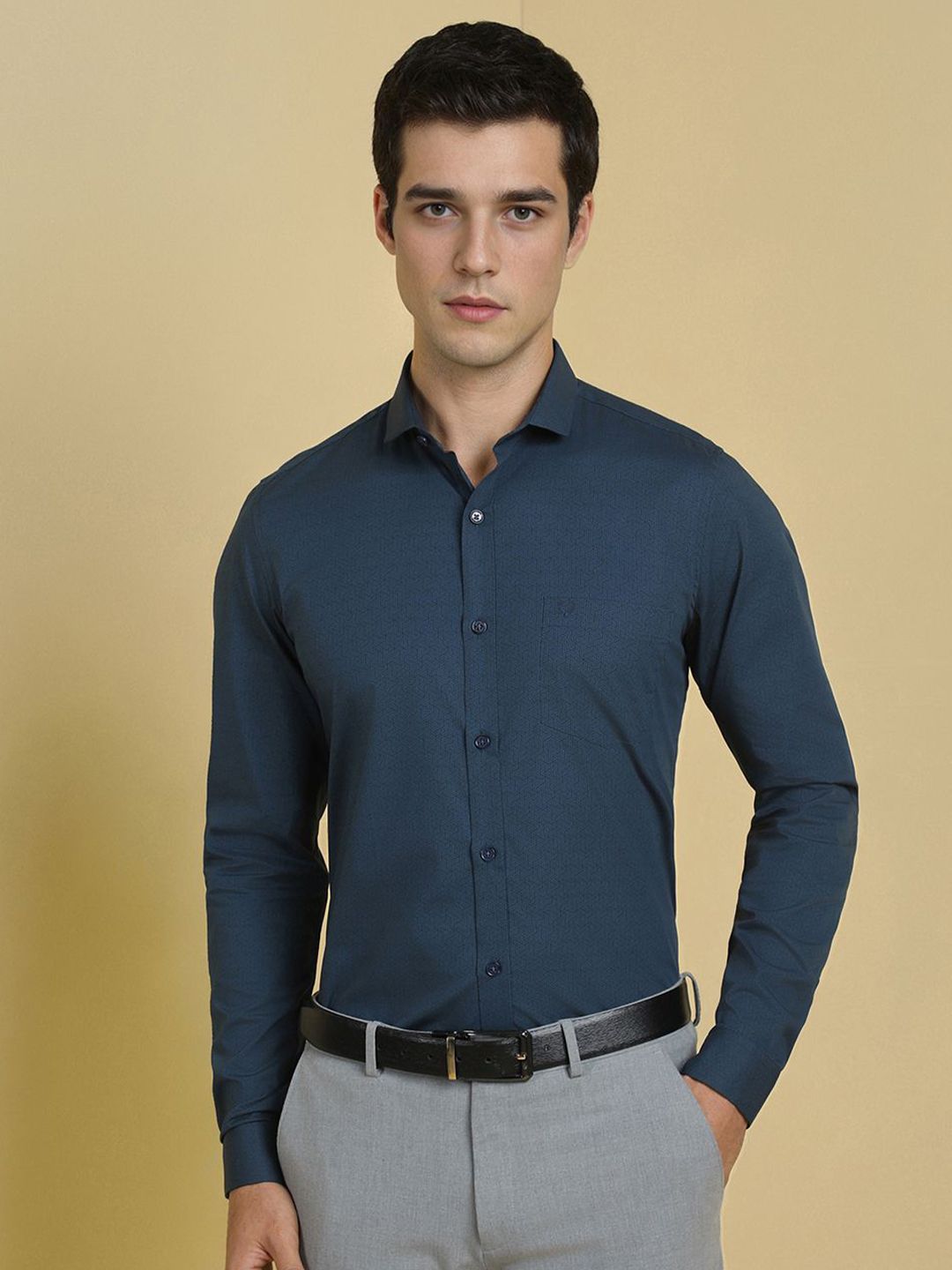 Allen Solly Men Slim Fit Spread Collar Geometric Printed Cotton Formal Shirt-picture-36