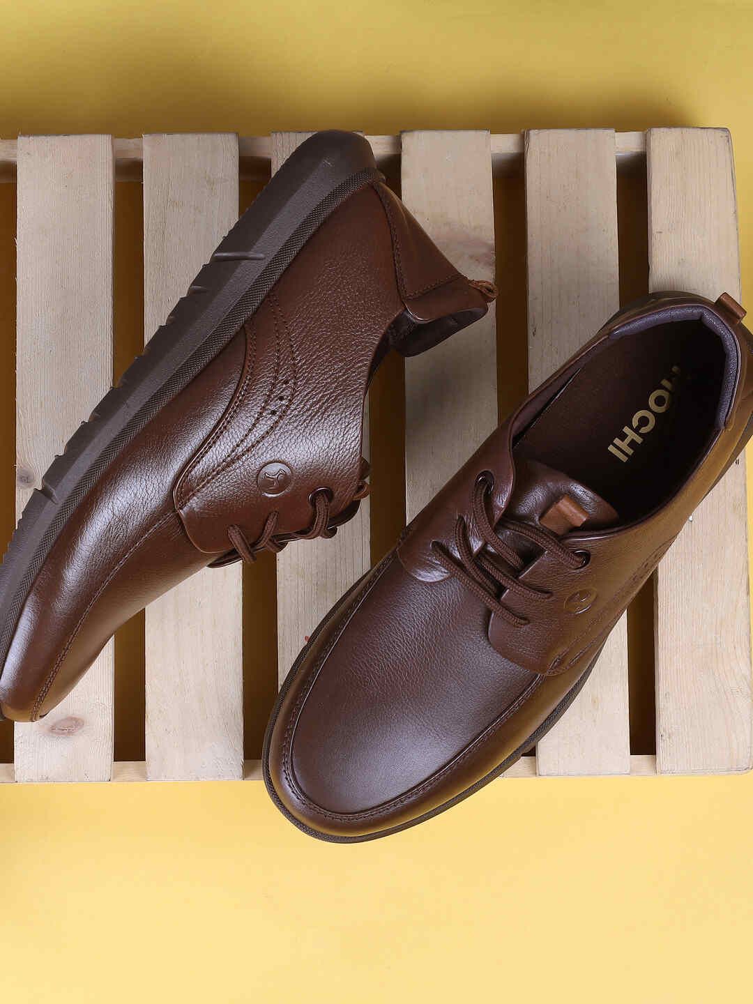 Mochi Men Textured Leather Formal Derbys-image-37