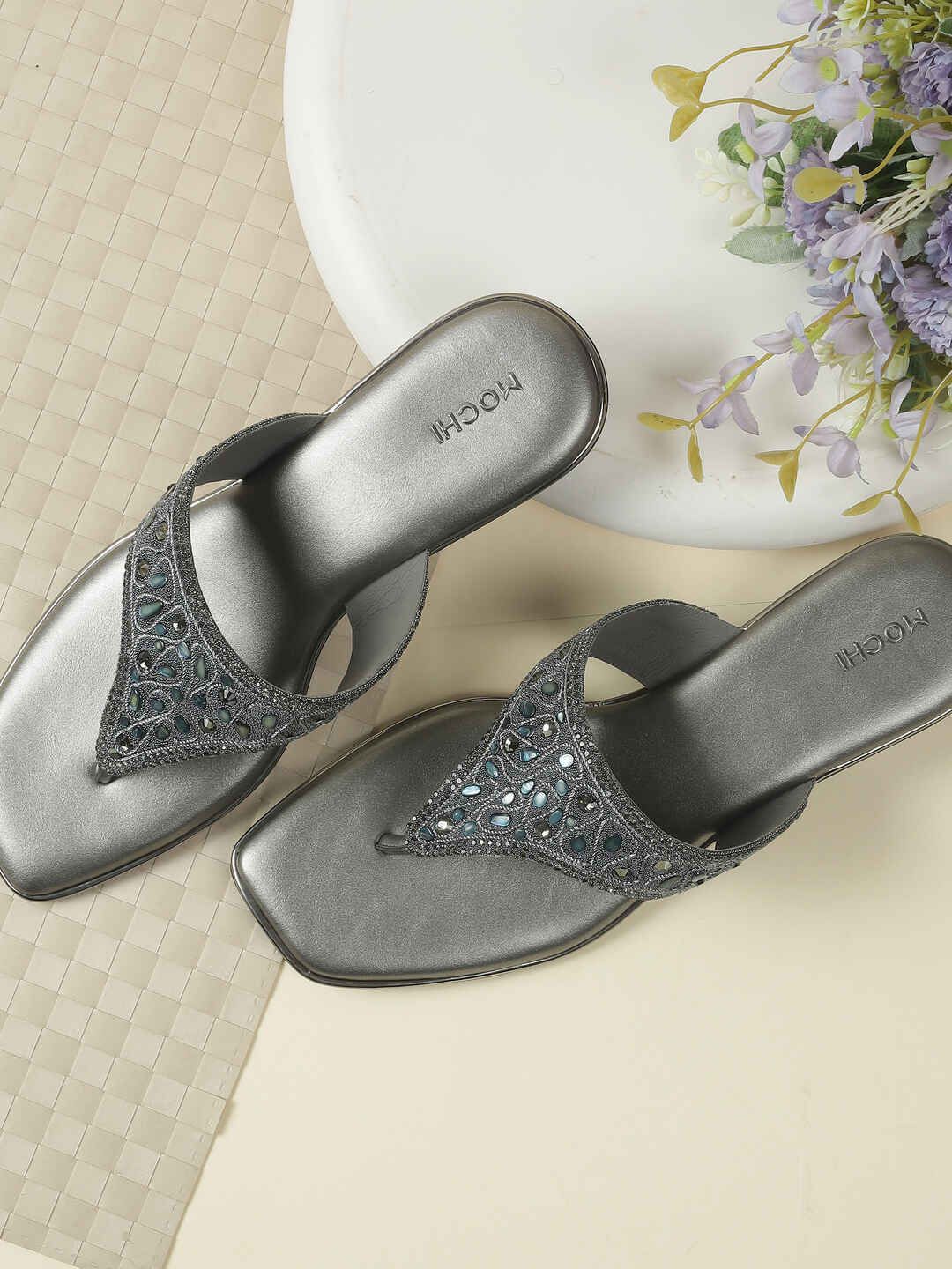 Mochi Women Embellished Block Heel Sandals-picture-30