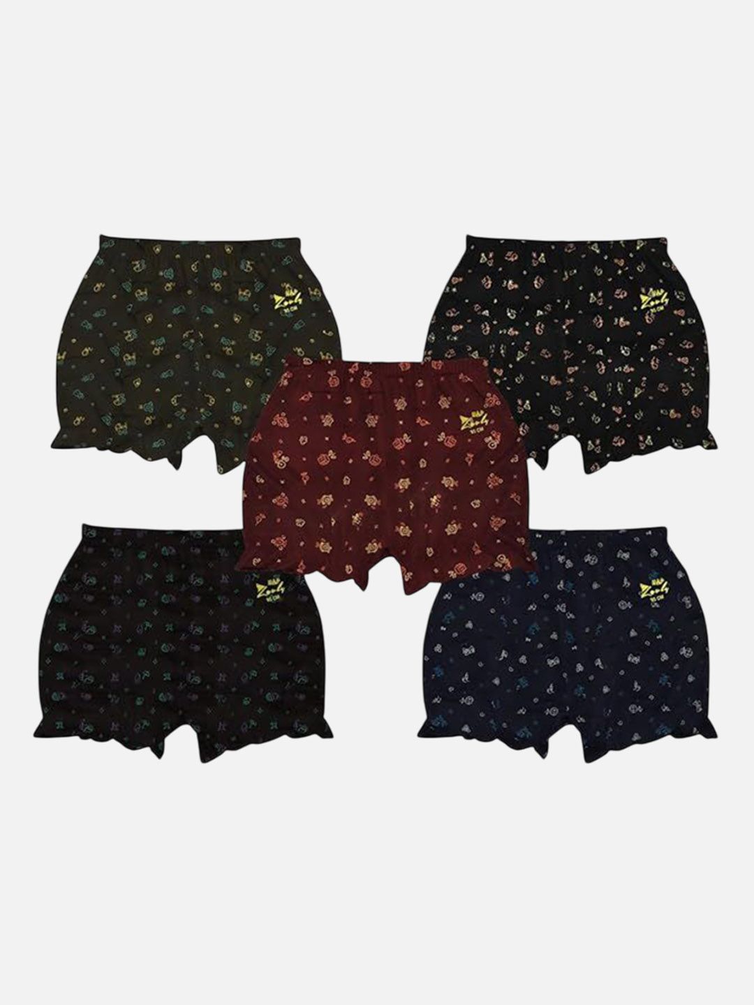 HAP Girls Pack Of 5 Anti Microbial Printed Mid Rise Boy Shorts-picture-56