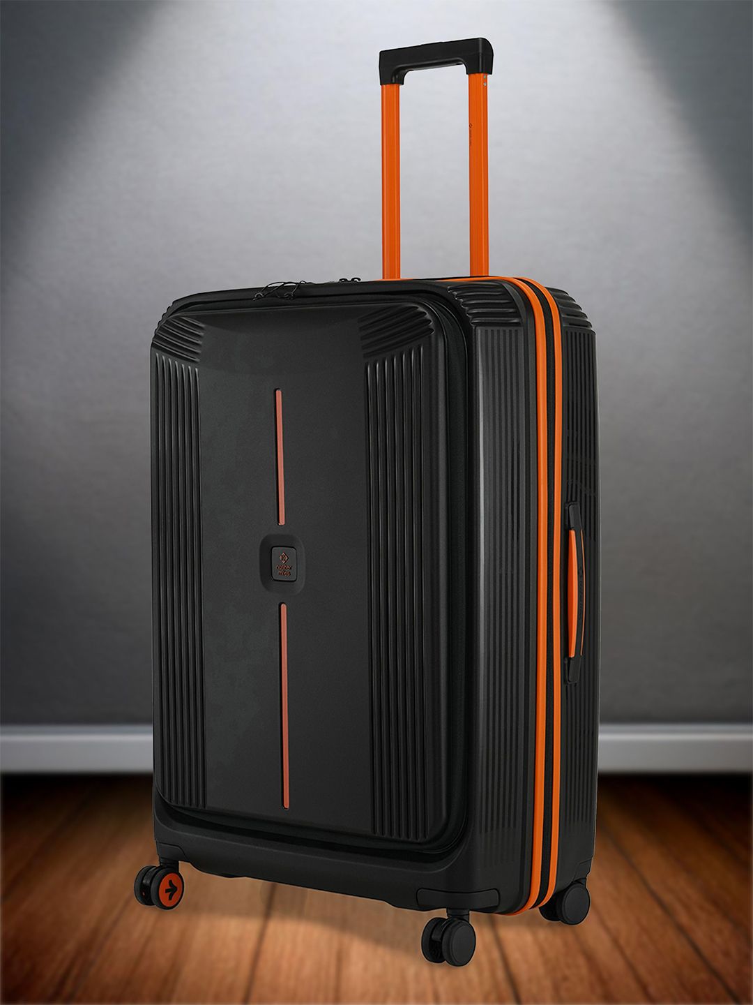 Nasher Miles Alexandria Polypropylene Large Black Orange Trolley Bag - 28 Inch (75 cm)-picture-18