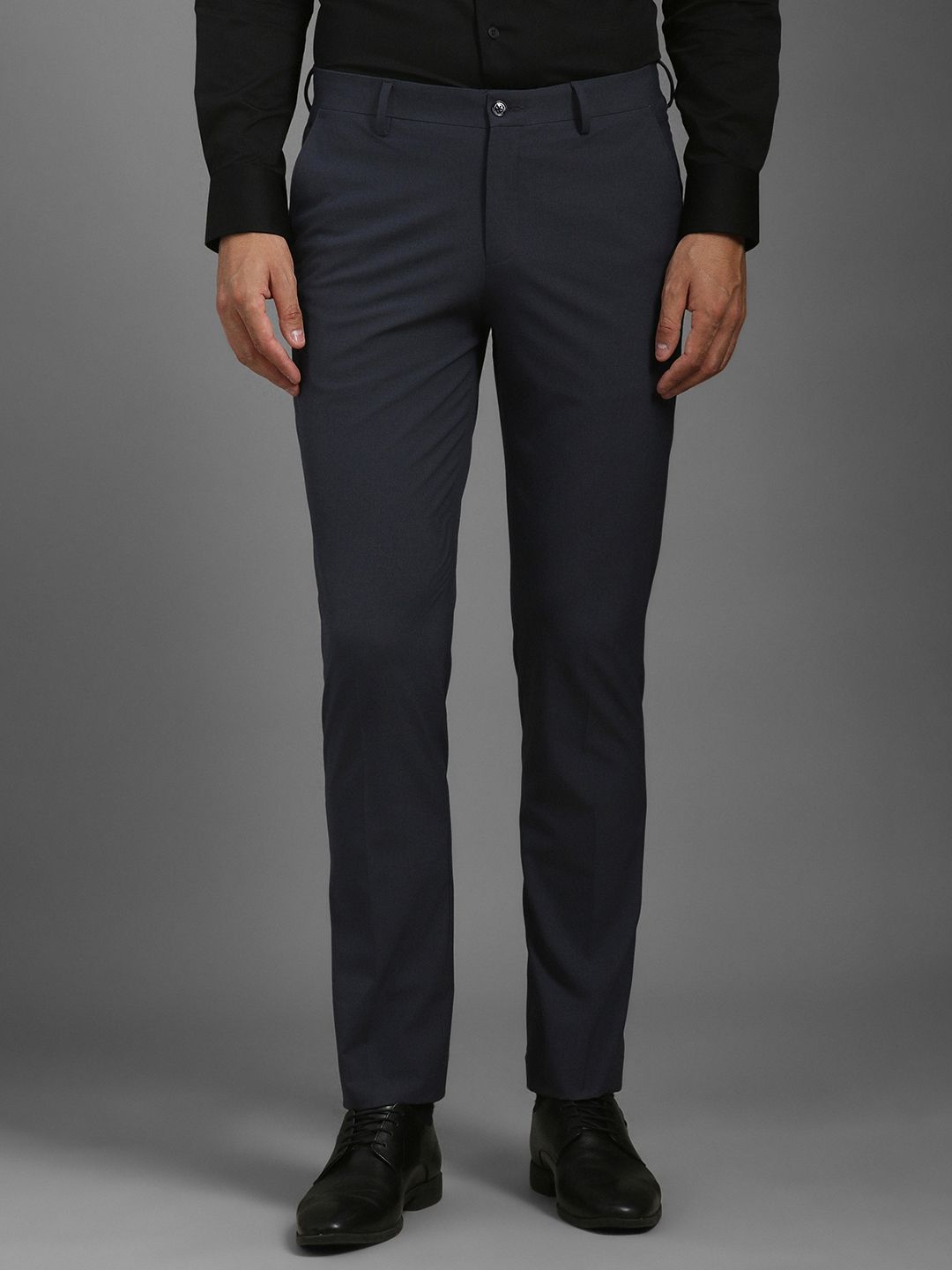 Louis Philippe Men Checked Slim Fit Trousers