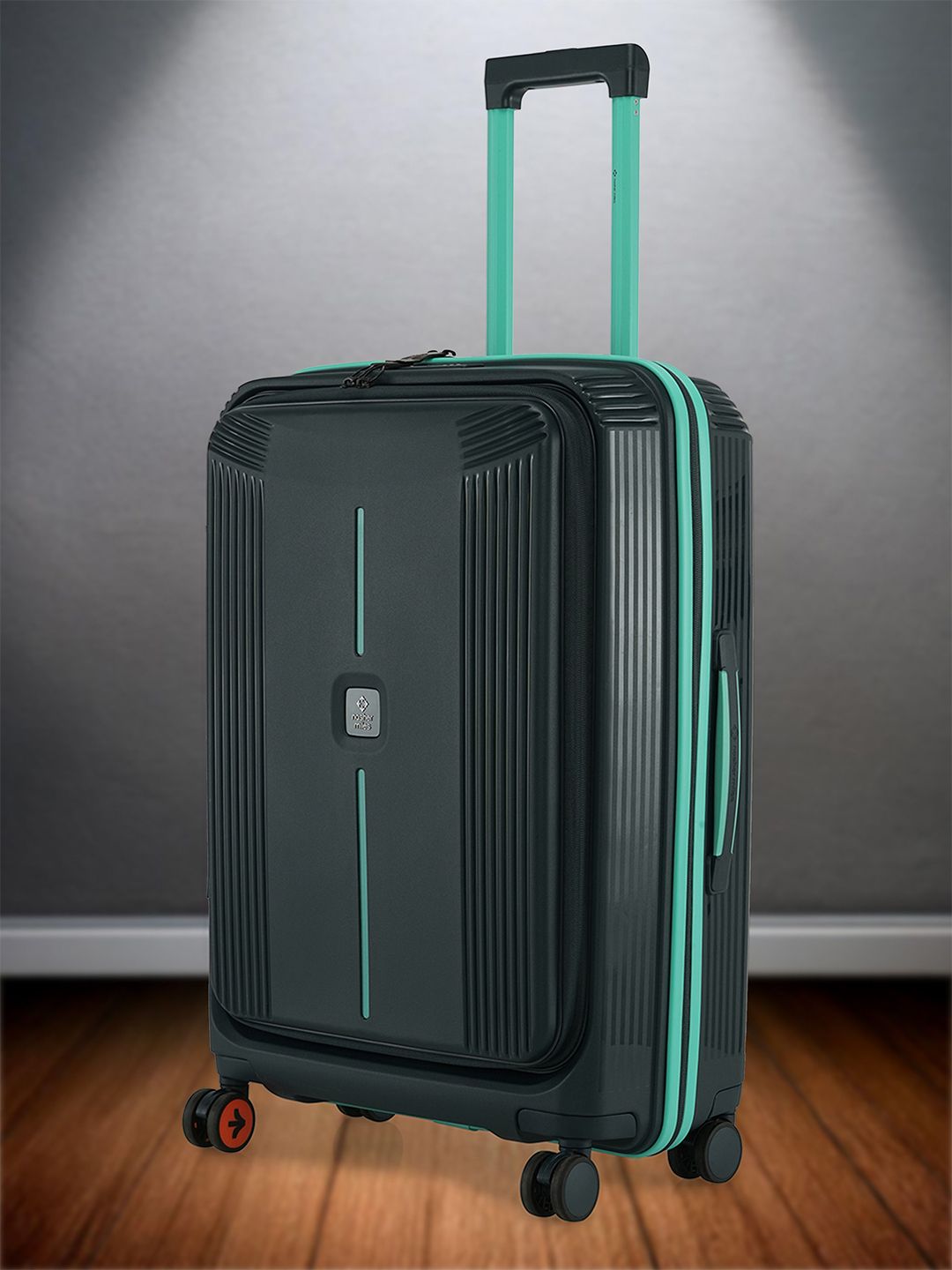 Nasher Miles Alexandria Polypropylene Medium Grey Teal Trolley Bag - 24 Inch (65 cm)-picture-32