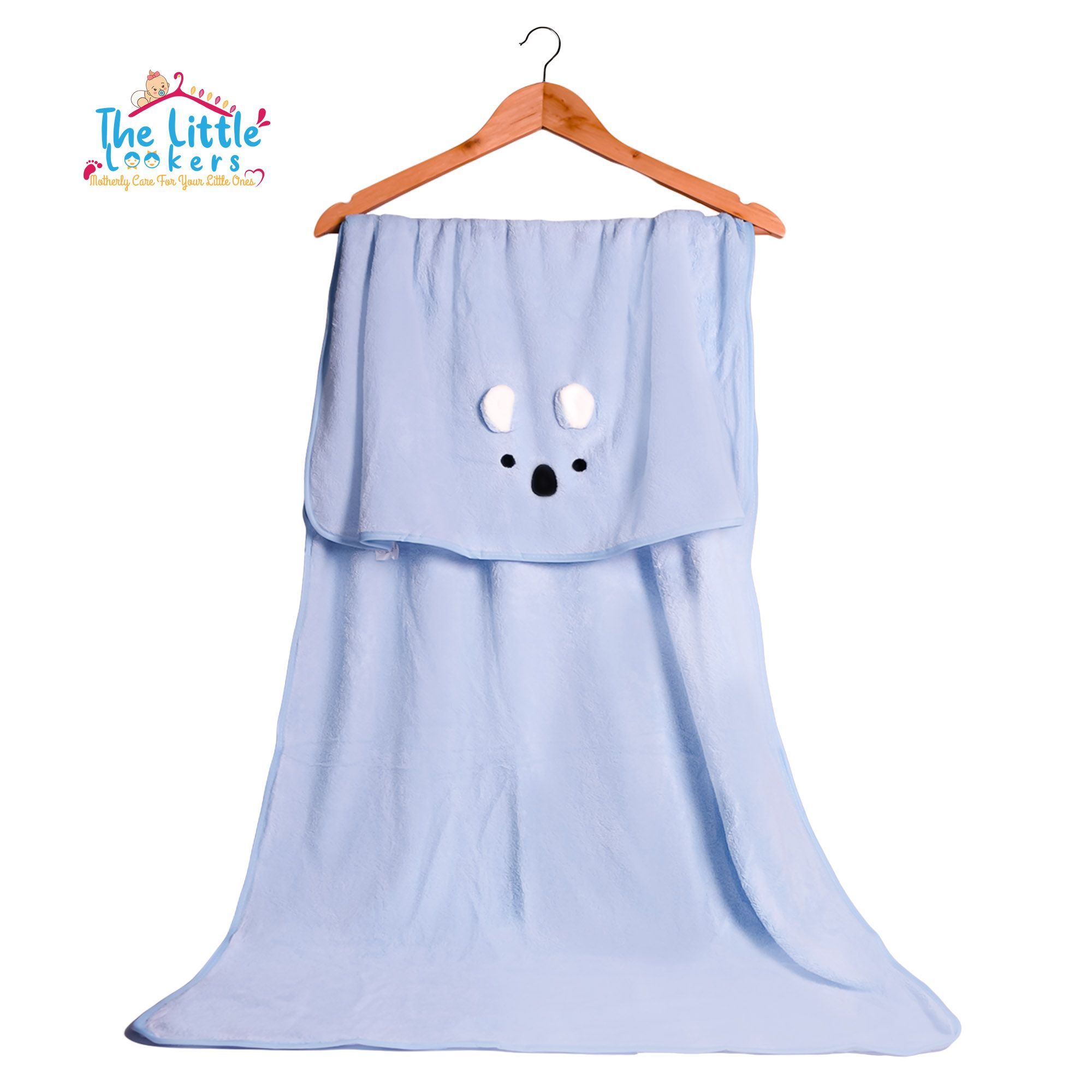 The Little Lookers Kids Blue & White 2 Pieces Super Absorbent Microfiber Hand & Bath Towel-picture-44