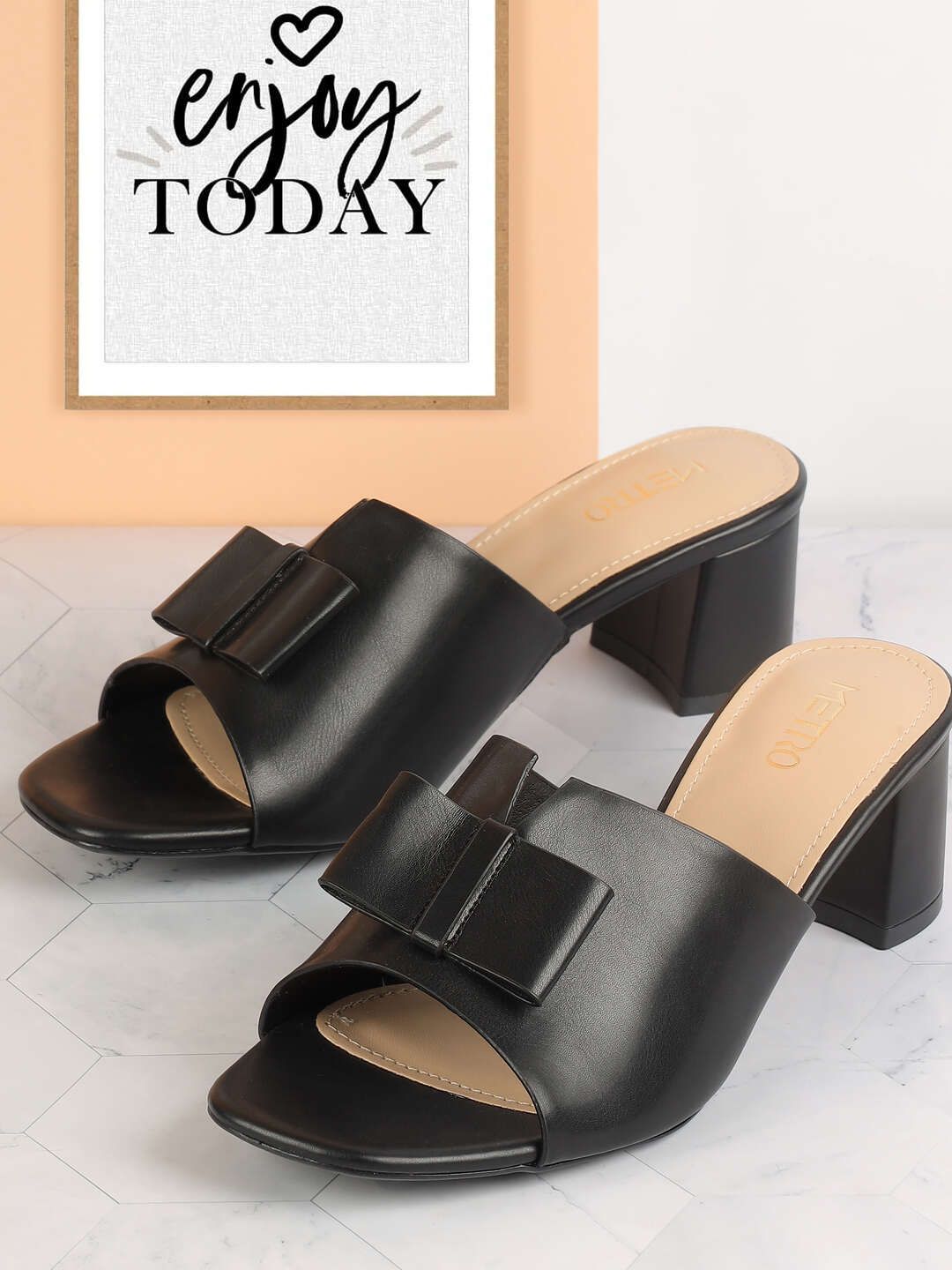Metro Women Block Mules with Buckles-picture-53