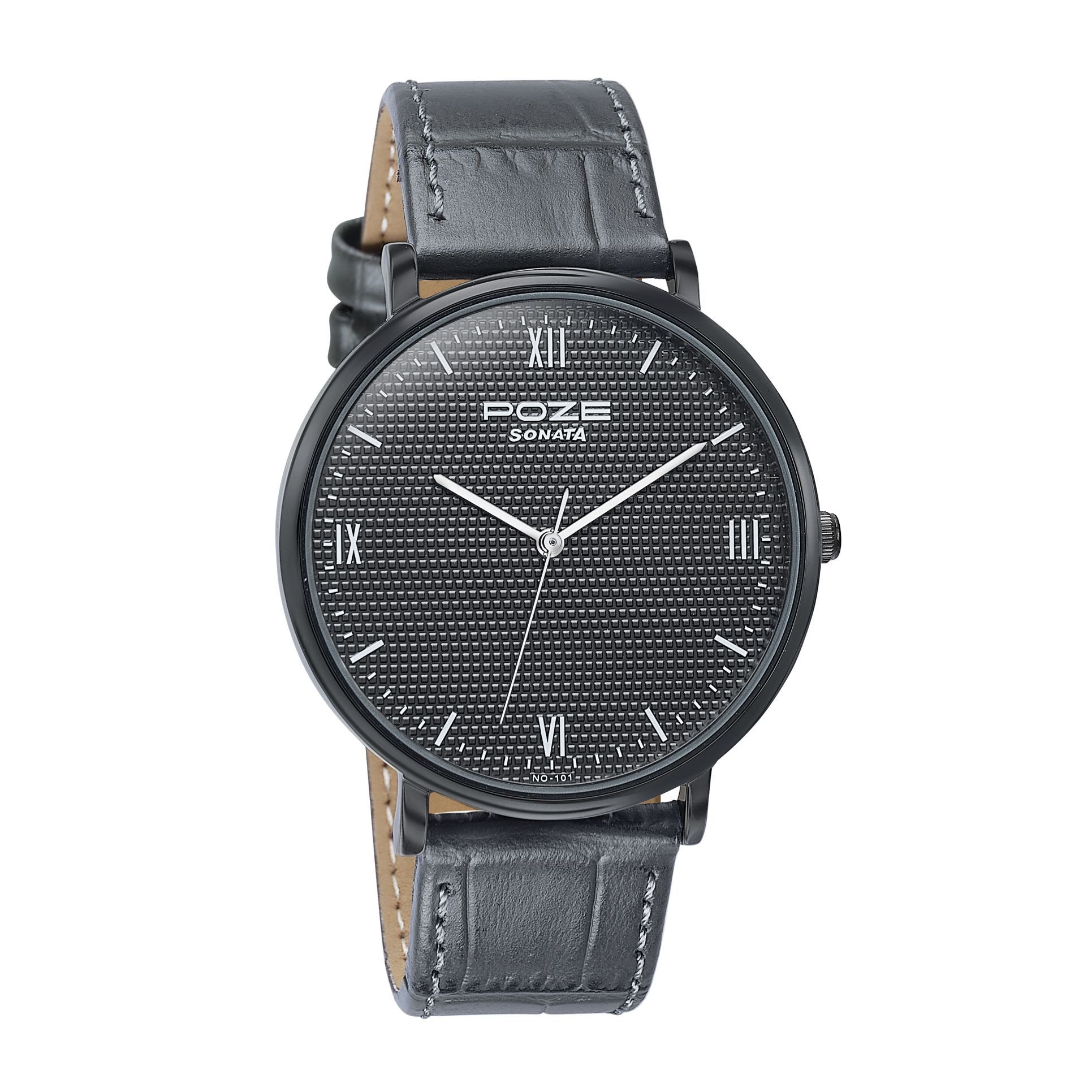 Sonata Men Poze Brass Dial & Leather Textured Straps Analogue Quartz Watch SP70061NL02-image-15