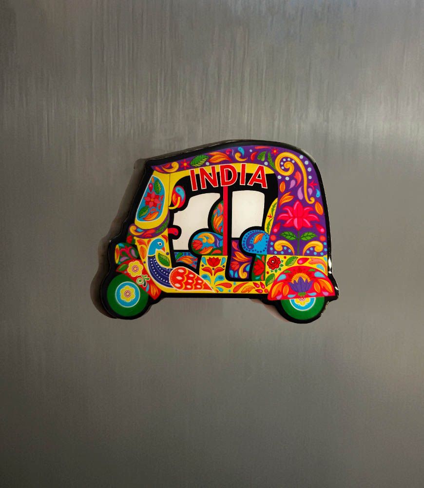 MAATIR DESIGNS Blue & Yellow Printed Auto Ricksha Magnet-picture-20