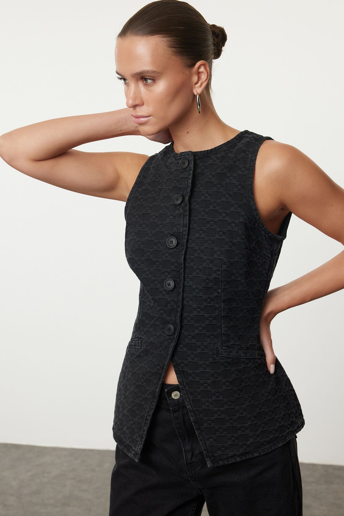 Trendyol Woven Design Pure Cotton Waistcoat