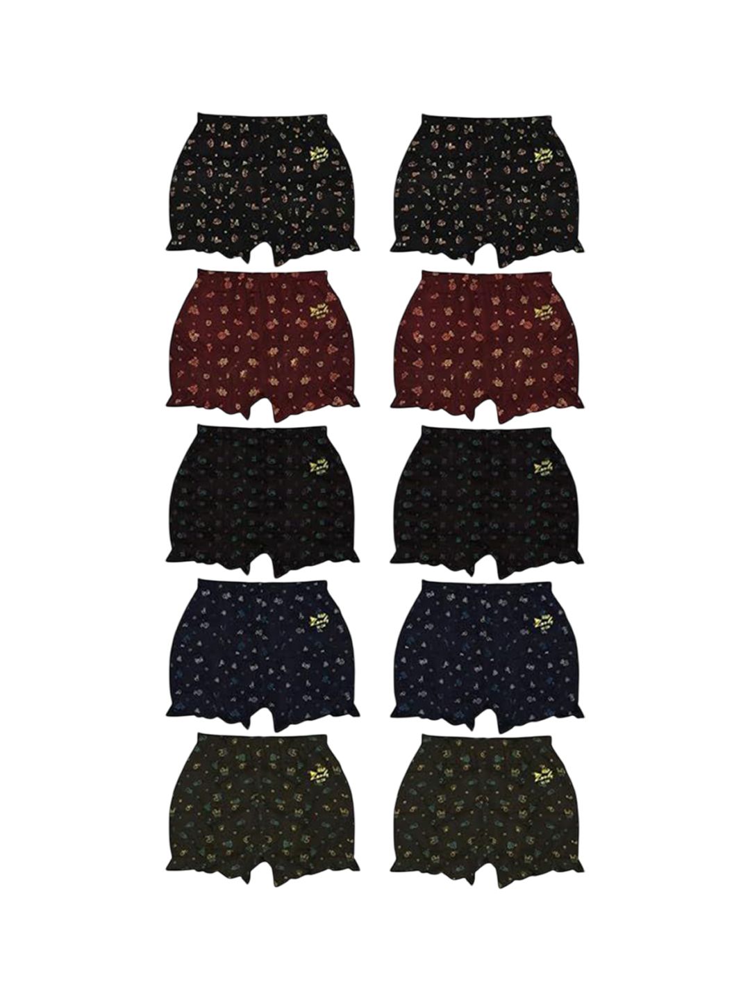 HAP Girls Pack Of 10 Printed Anti Microbial Cotton Mid Rise Briefs-picture-11